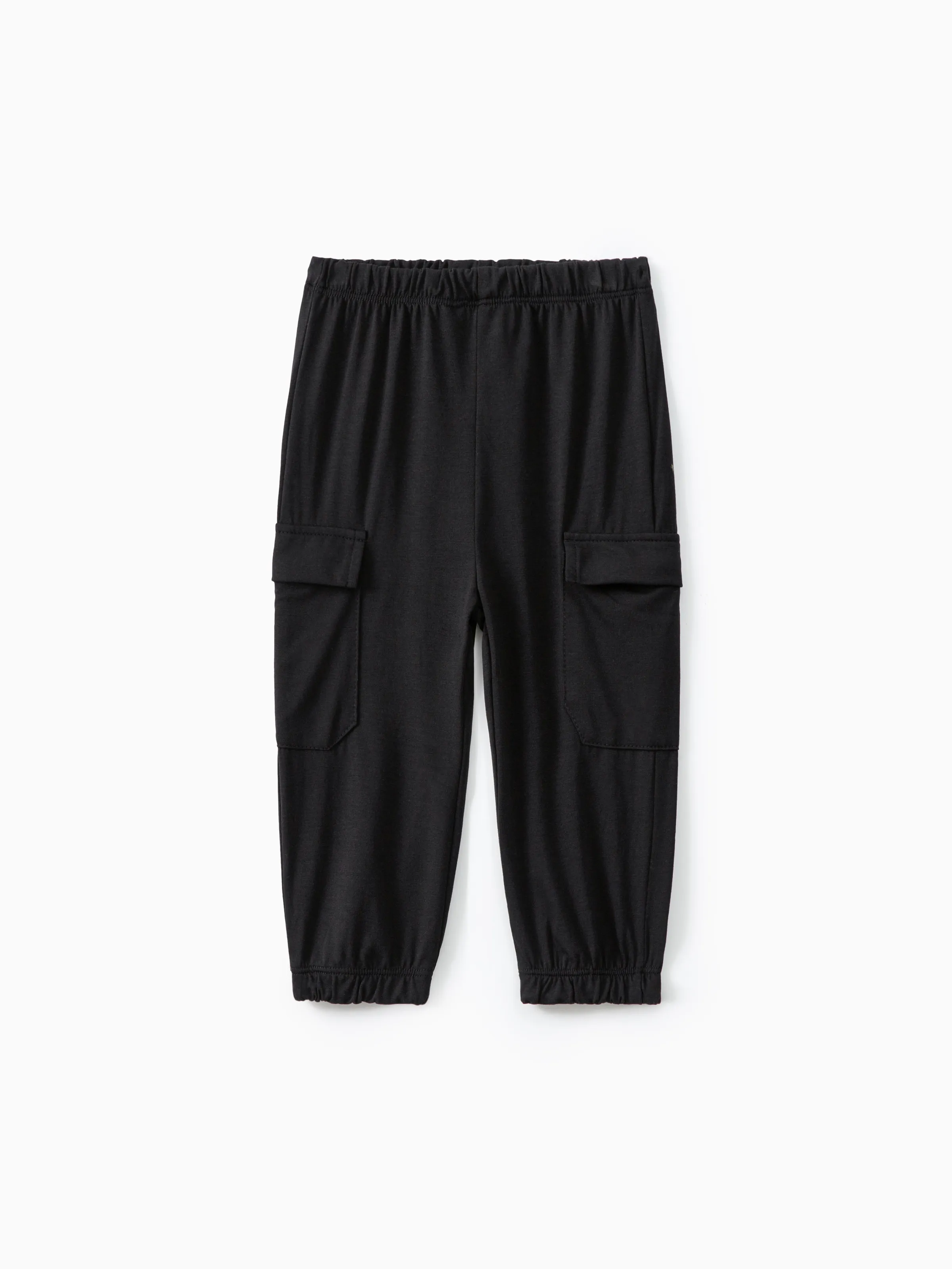 pantalon cargo avec poche à rabat solide pour bébé garçon/fille