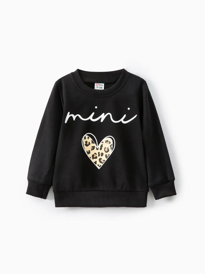 Baby Boy/Girl Letters & Heart Print Long-sleeve Sweatshirt 