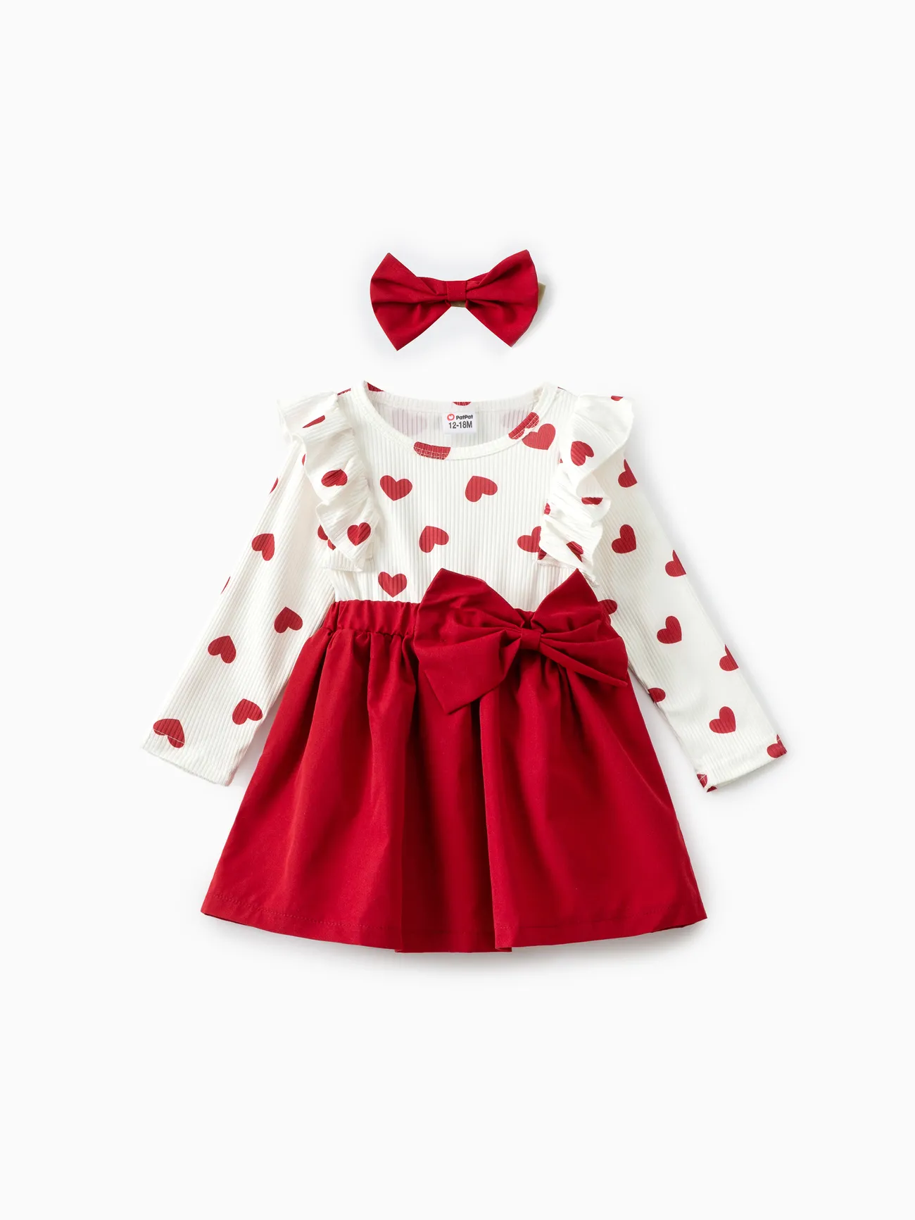 Noël 2 pièces Bébé Couture de tissus Doux Manches longues Robe