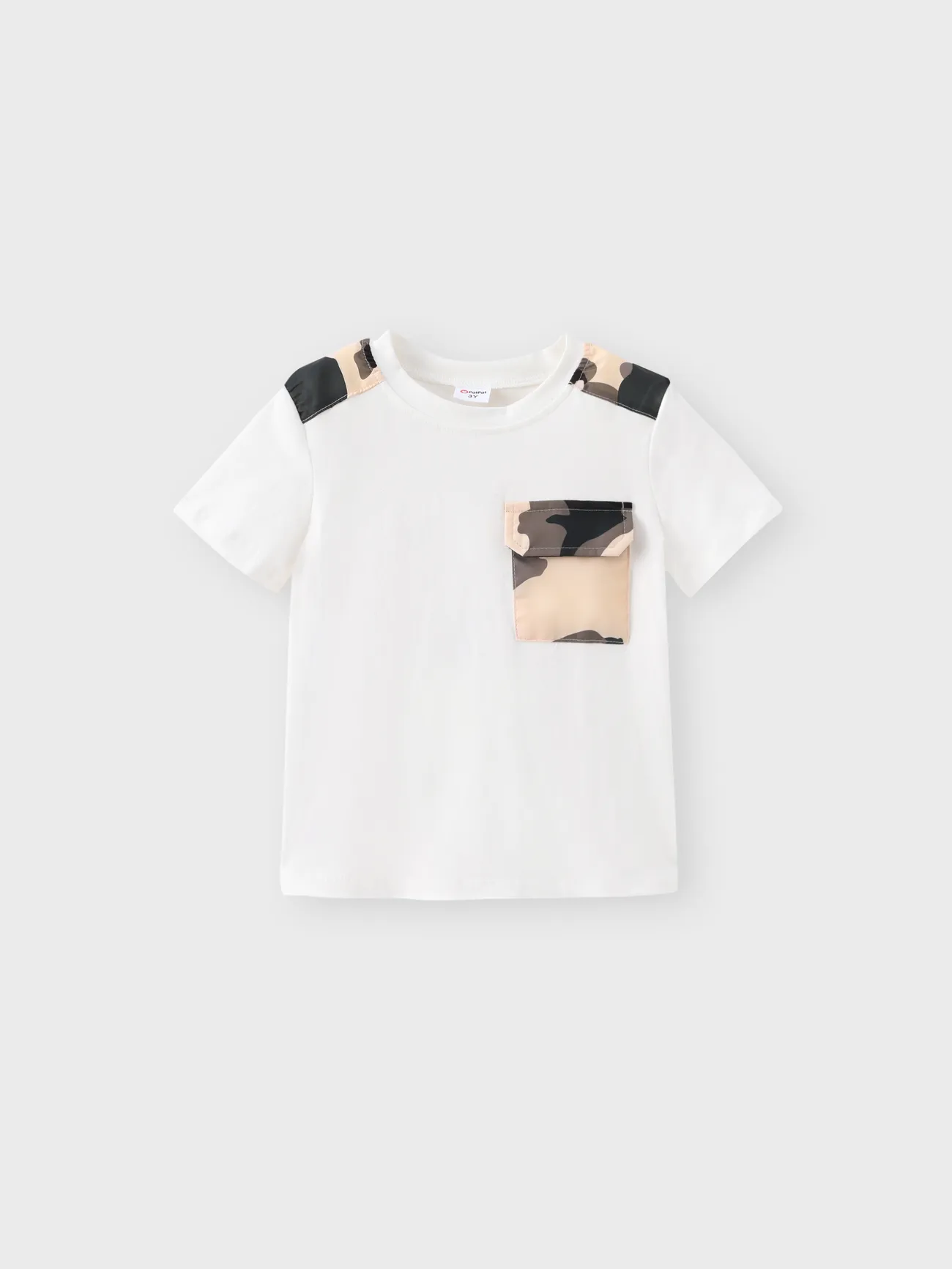 White - 2pcs Toddler Boy Casual Camouflage Print Tee and Shorts Set - image 3