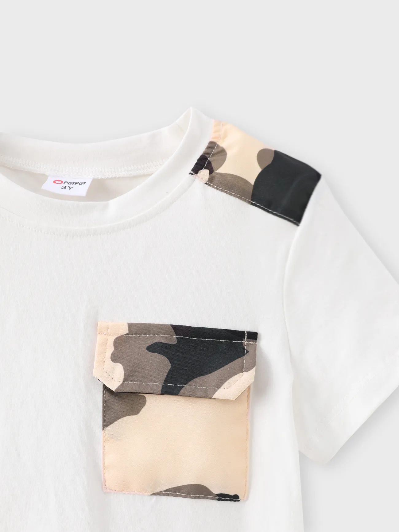 White - 2pcs Toddler Boy Casual Camouflage Print Tee and Shorts Set - image 5