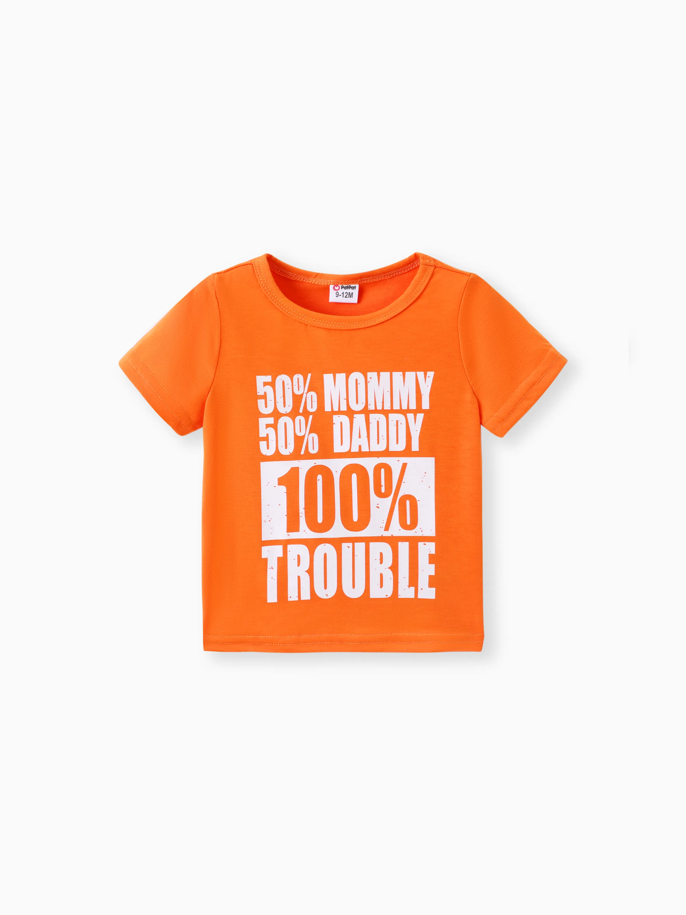 Kurzarm-T-Shirt Mit Rundhalsausschnitt Und Buchstabenaufdruck Für Babys