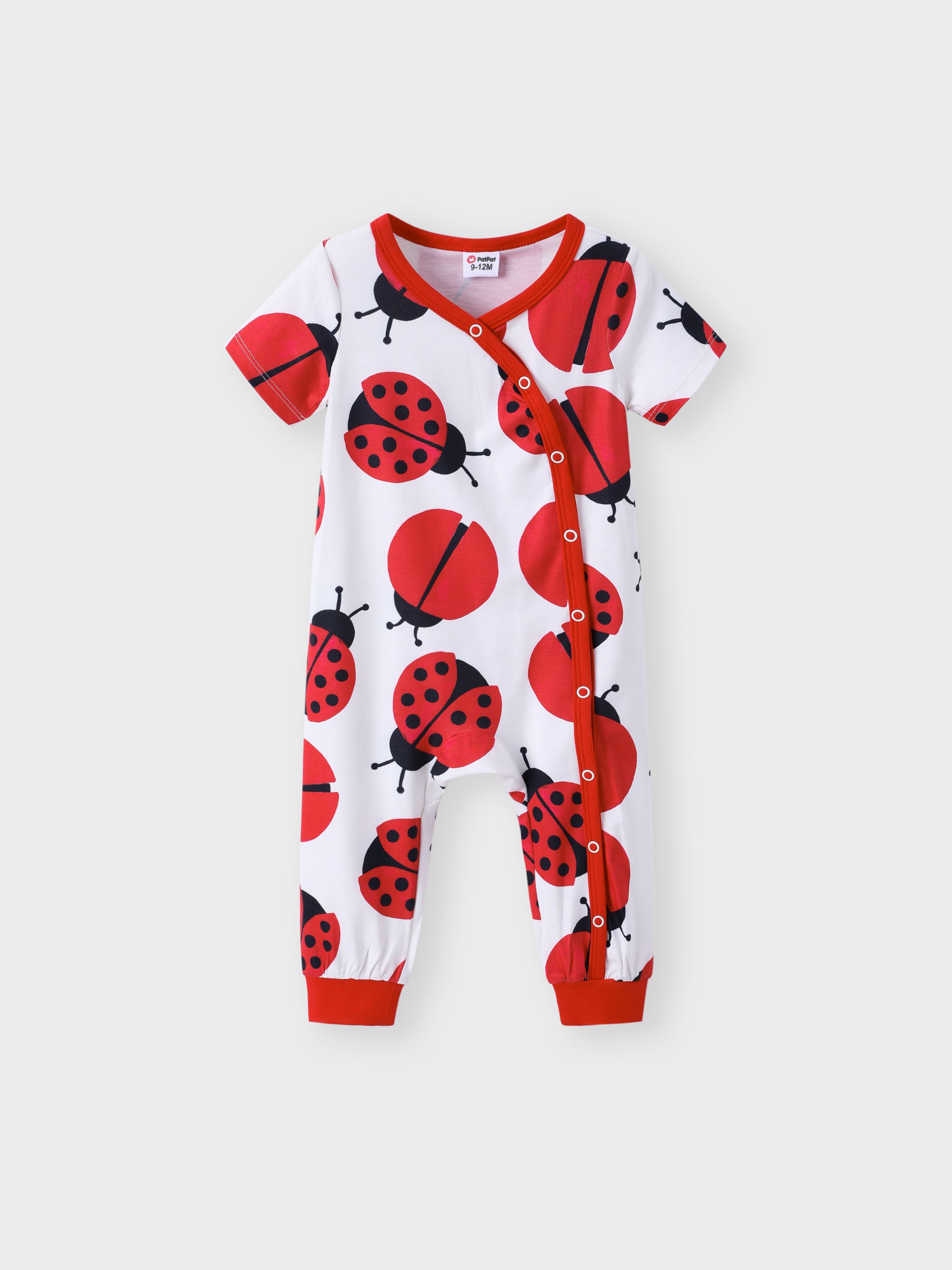 

Naia™ Baby Girl Allover Bee/Ladybird Print Short-sleeve Jumpsuit