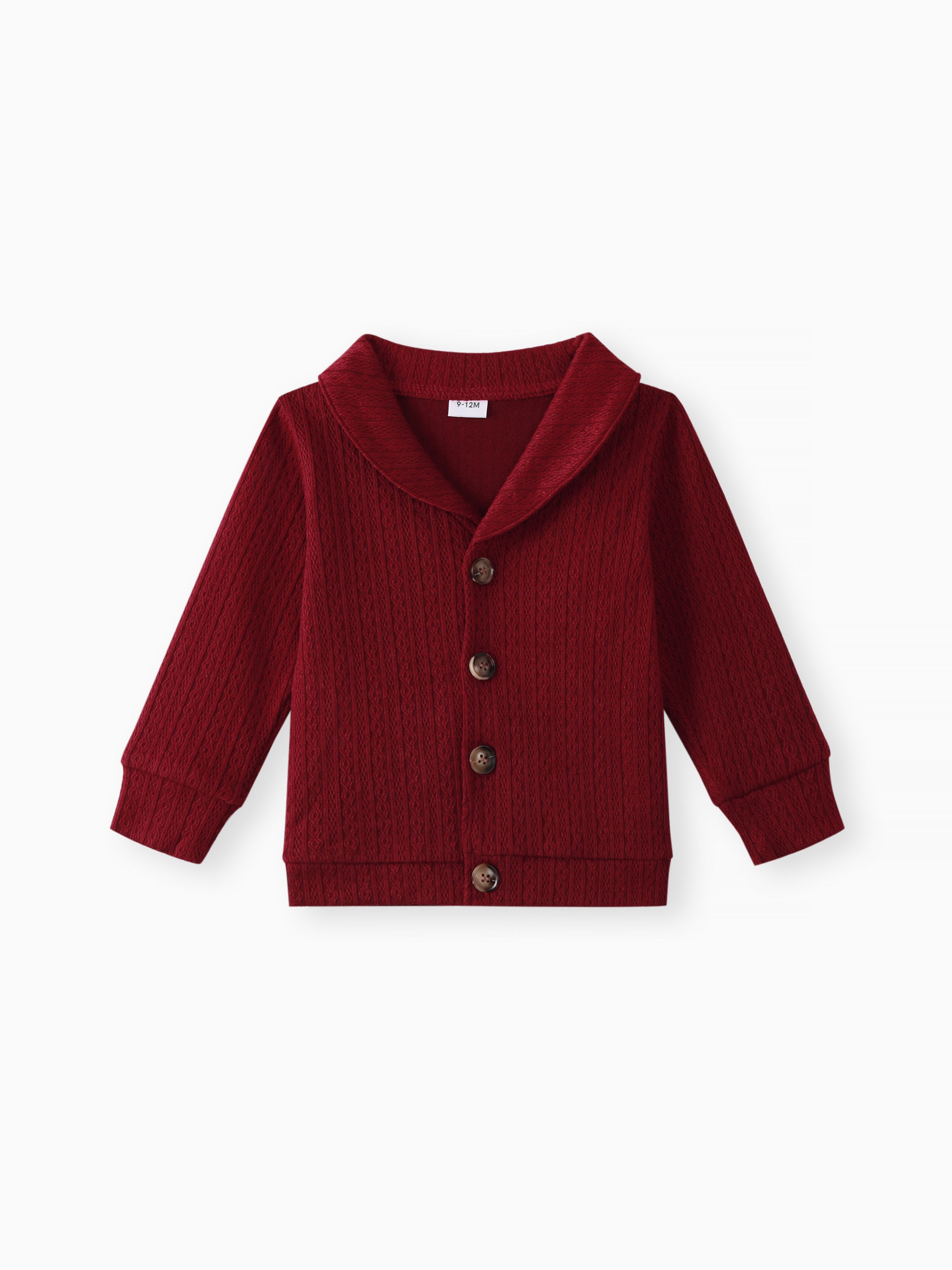 

Baby Solid Lapel Button Down Long-sleeve Outwear