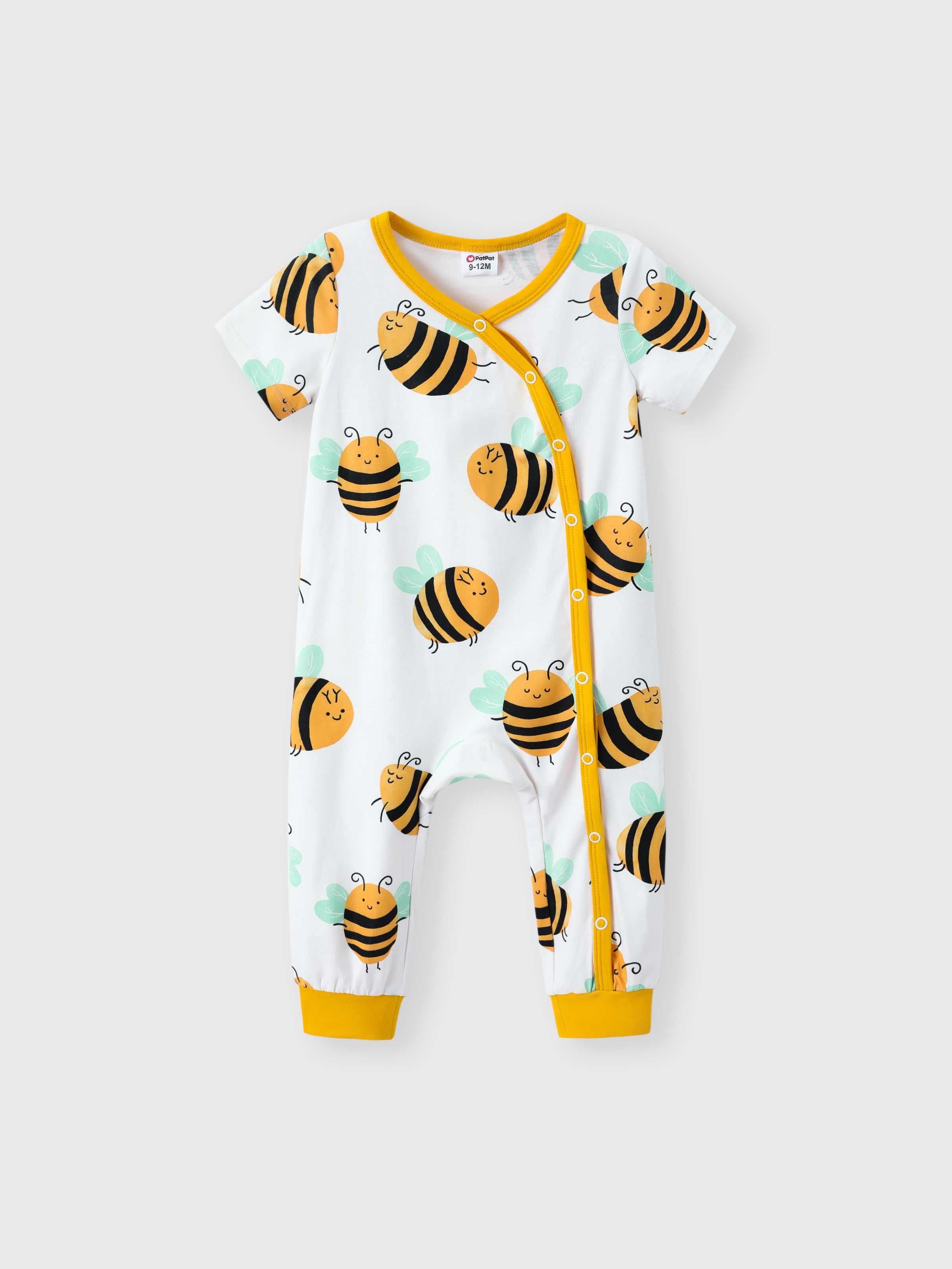 

Naia™ Baby Girl Allover Bee/Ladybird Print Short-sleeve Jumpsuit