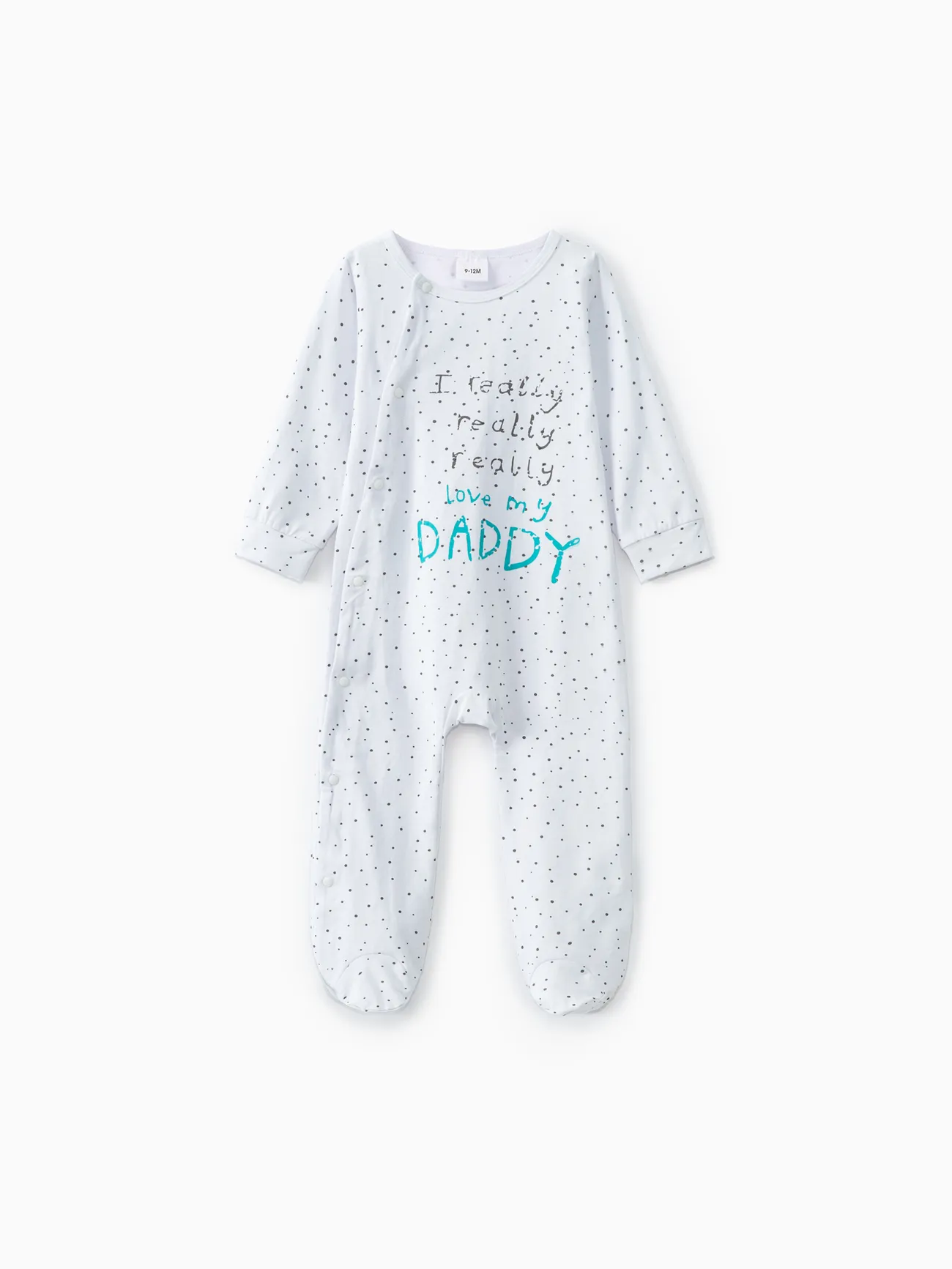 Baby Boy/Girl 95% Cotton Long-sleeve Footed Letter Print Jumpsuit