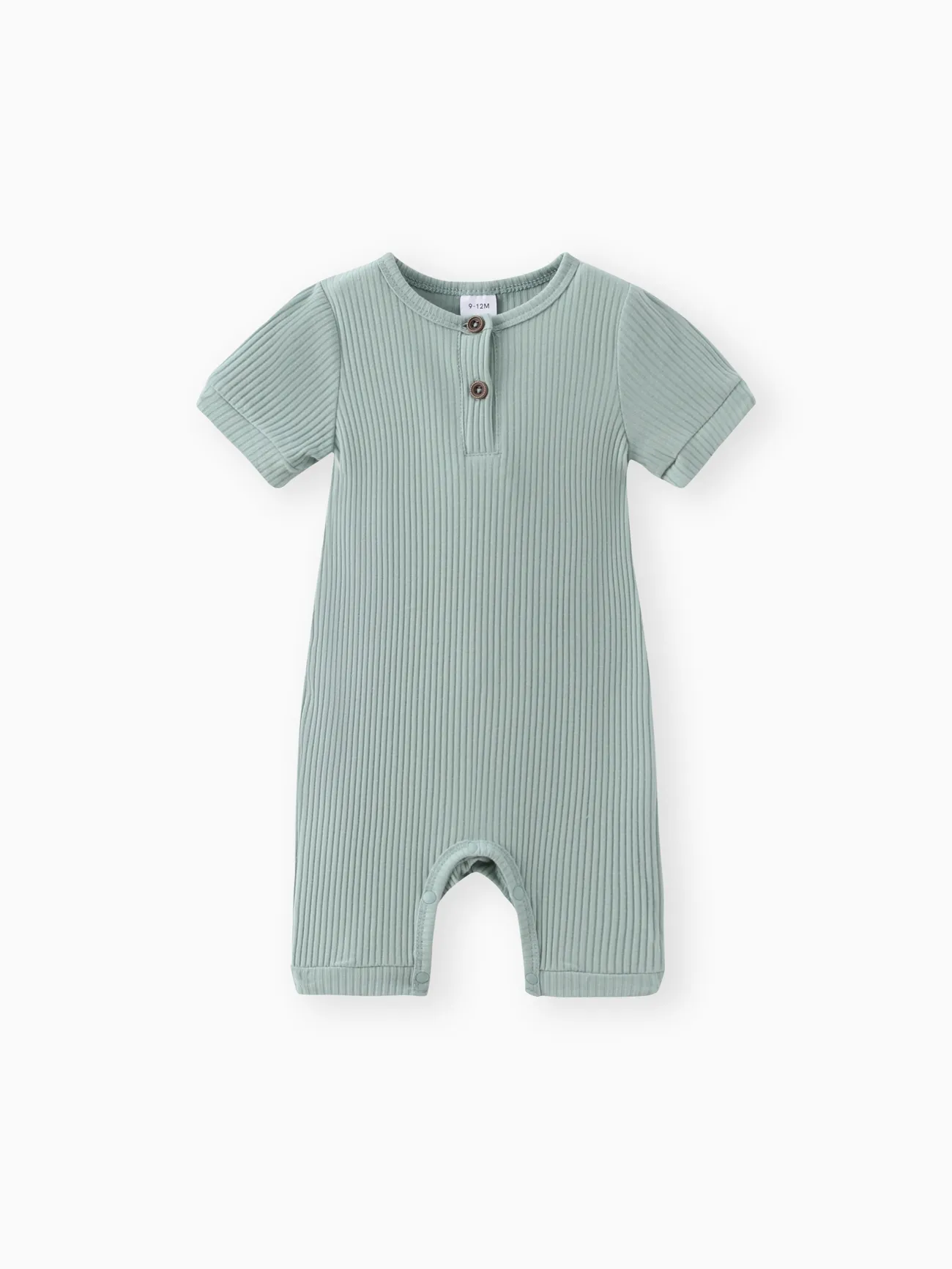 

Baby Boy/Girl Cotton Ribbed Short-sleeve Button Up Romper