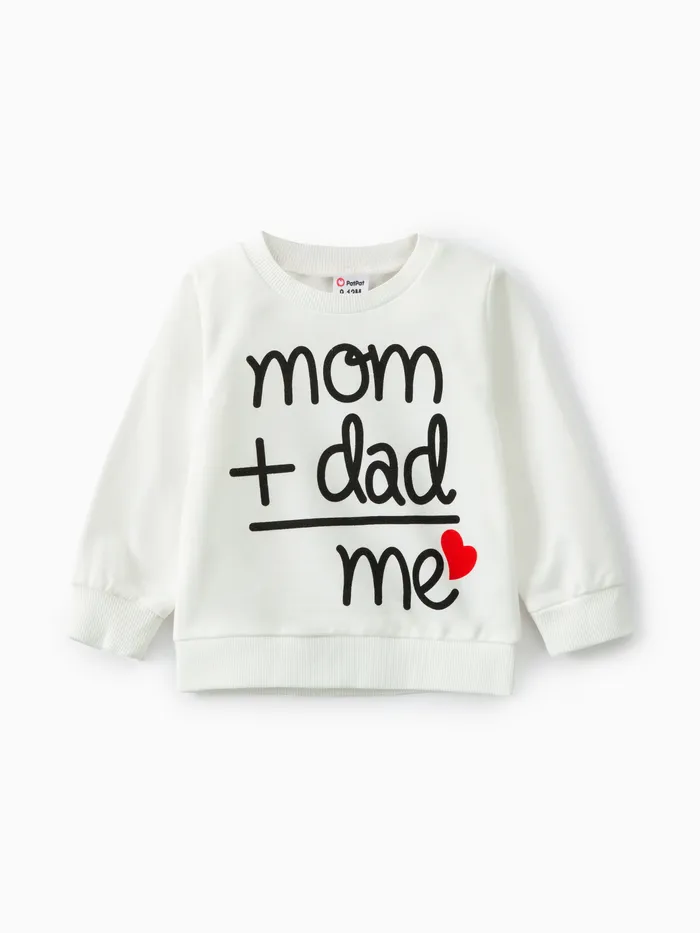 Baby Boy/Girl Heart & Letter Print Long-sleeve Sweatshirt