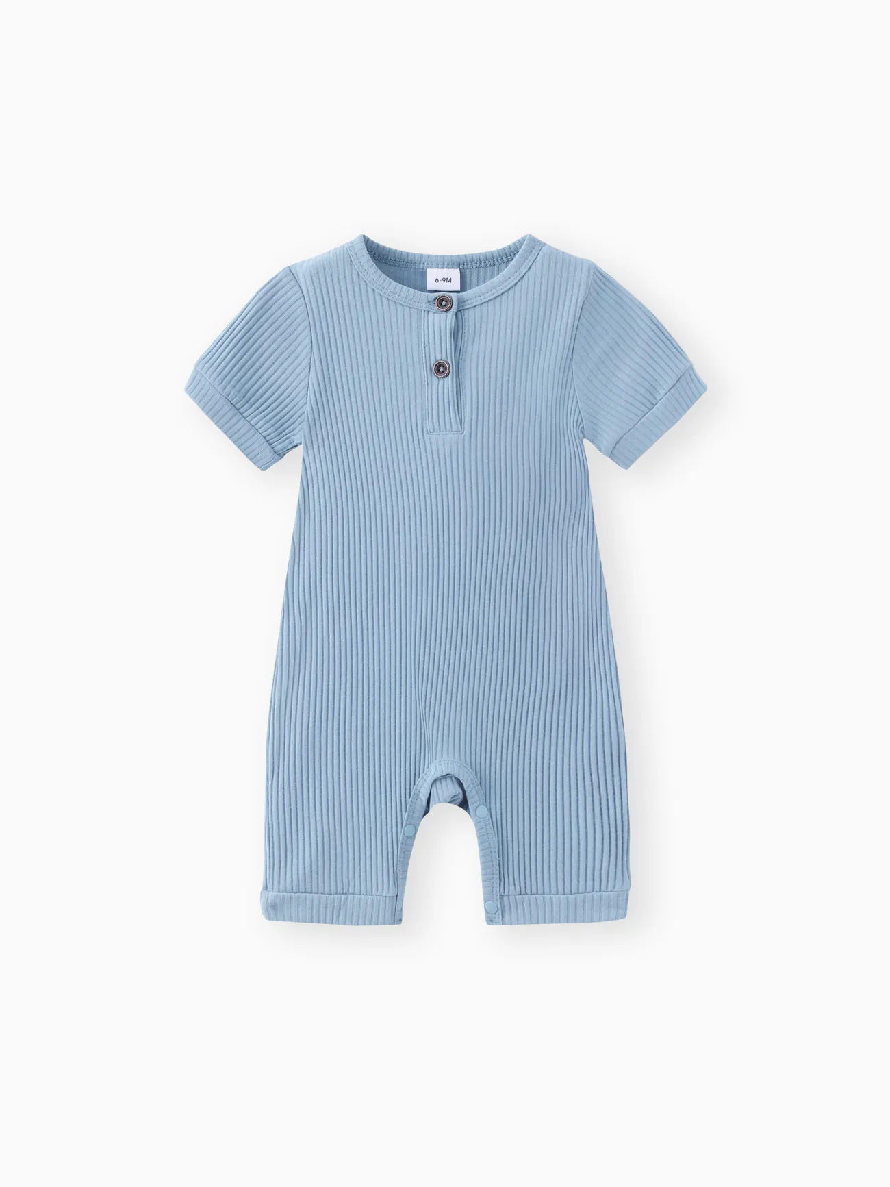 

Baby Boy/Girl Cotton Ribbed Short-sleeve Button Up Romper