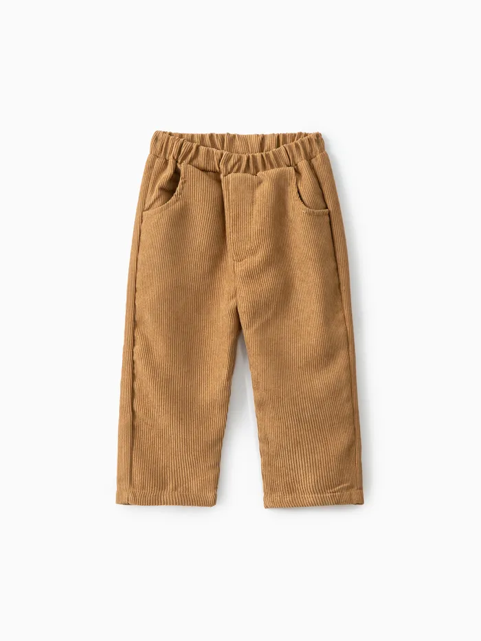 Baby Boy Solid Corduroy Straight Fit Pants
