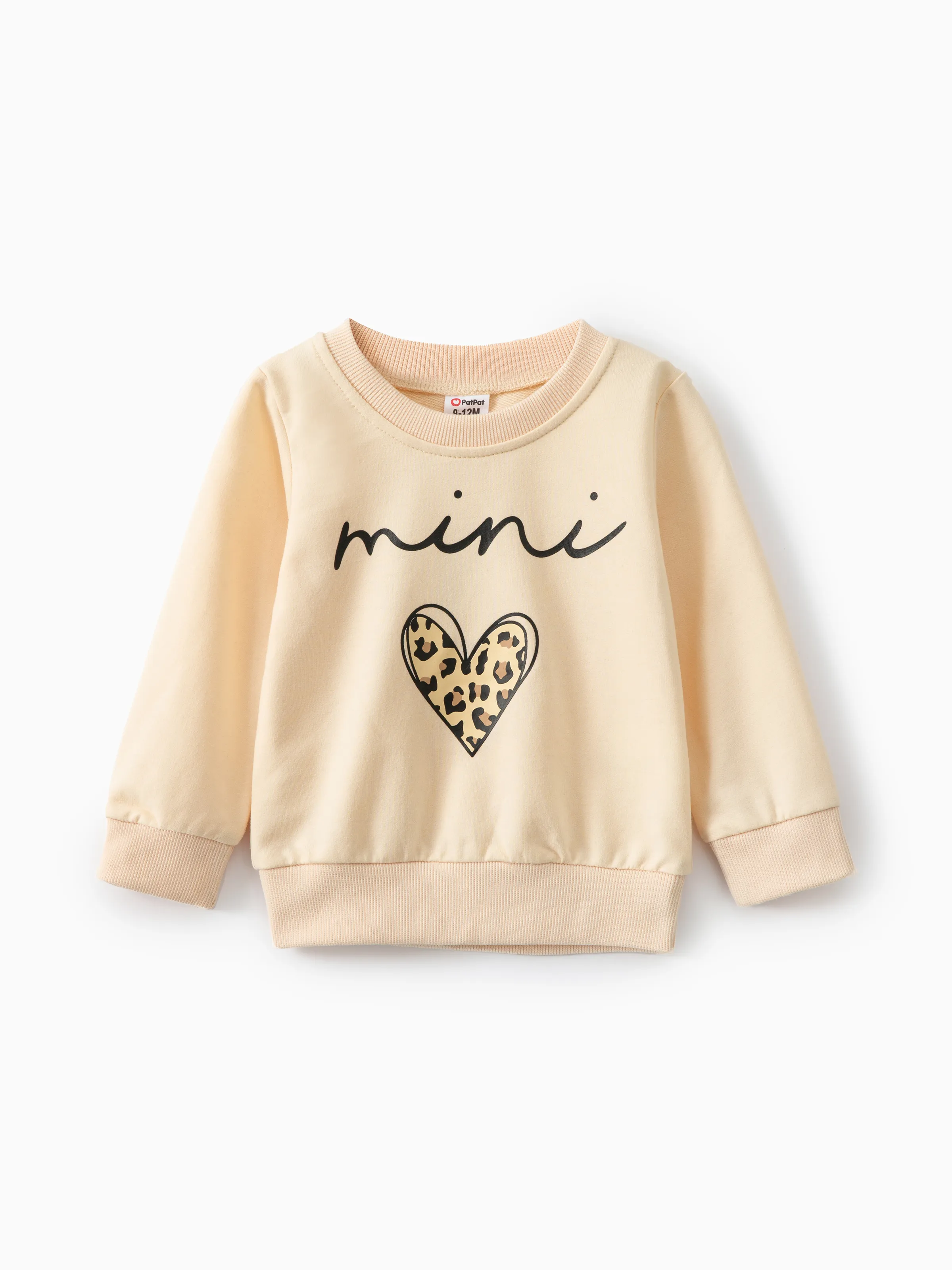 Baby Boy/Girl Letters & Heart Print Long-sleeve Sweatshirt 