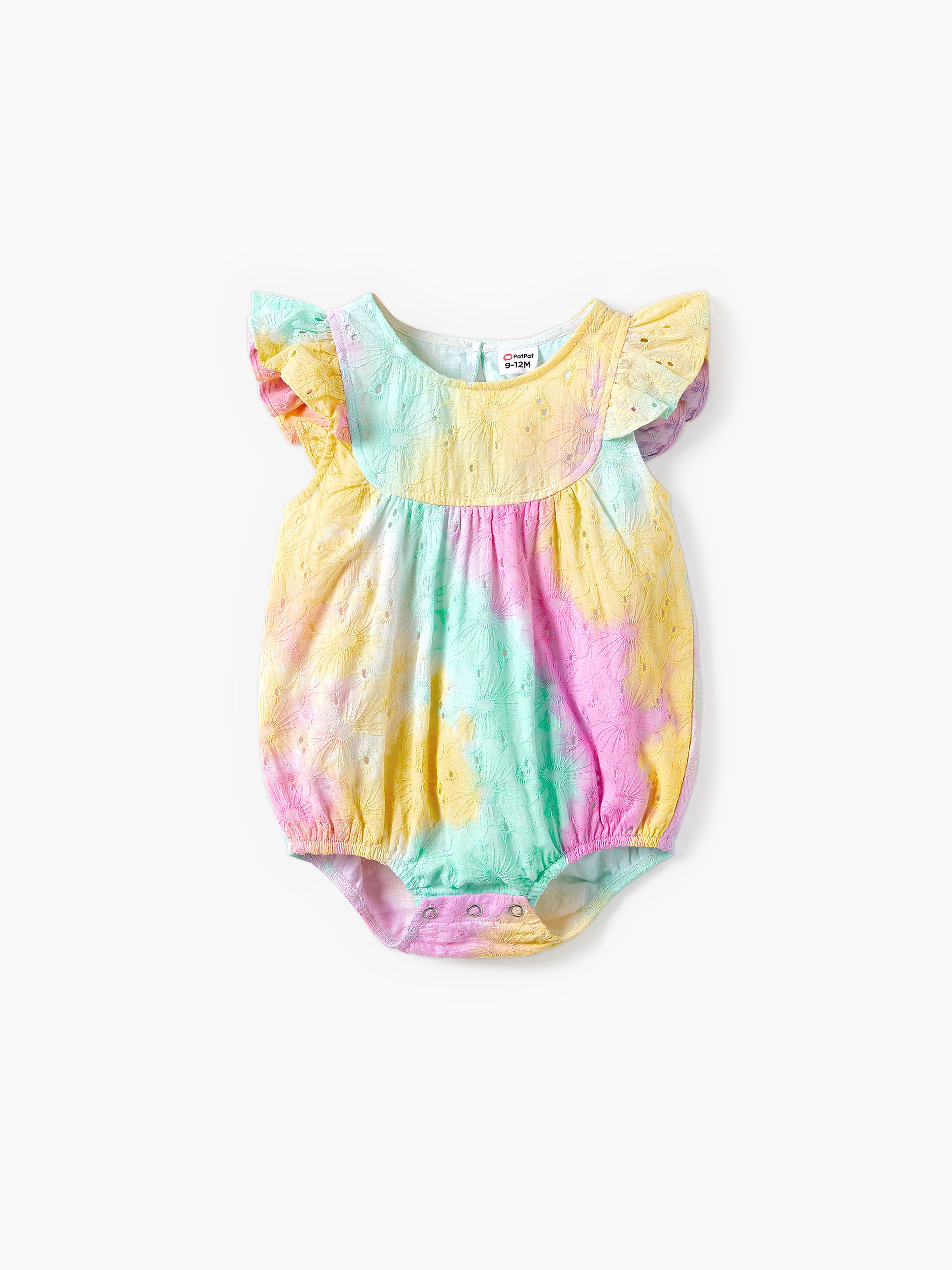 

Mommy and Me Tie-Dyed Embroidered Cotton Dress with Hidden Snap