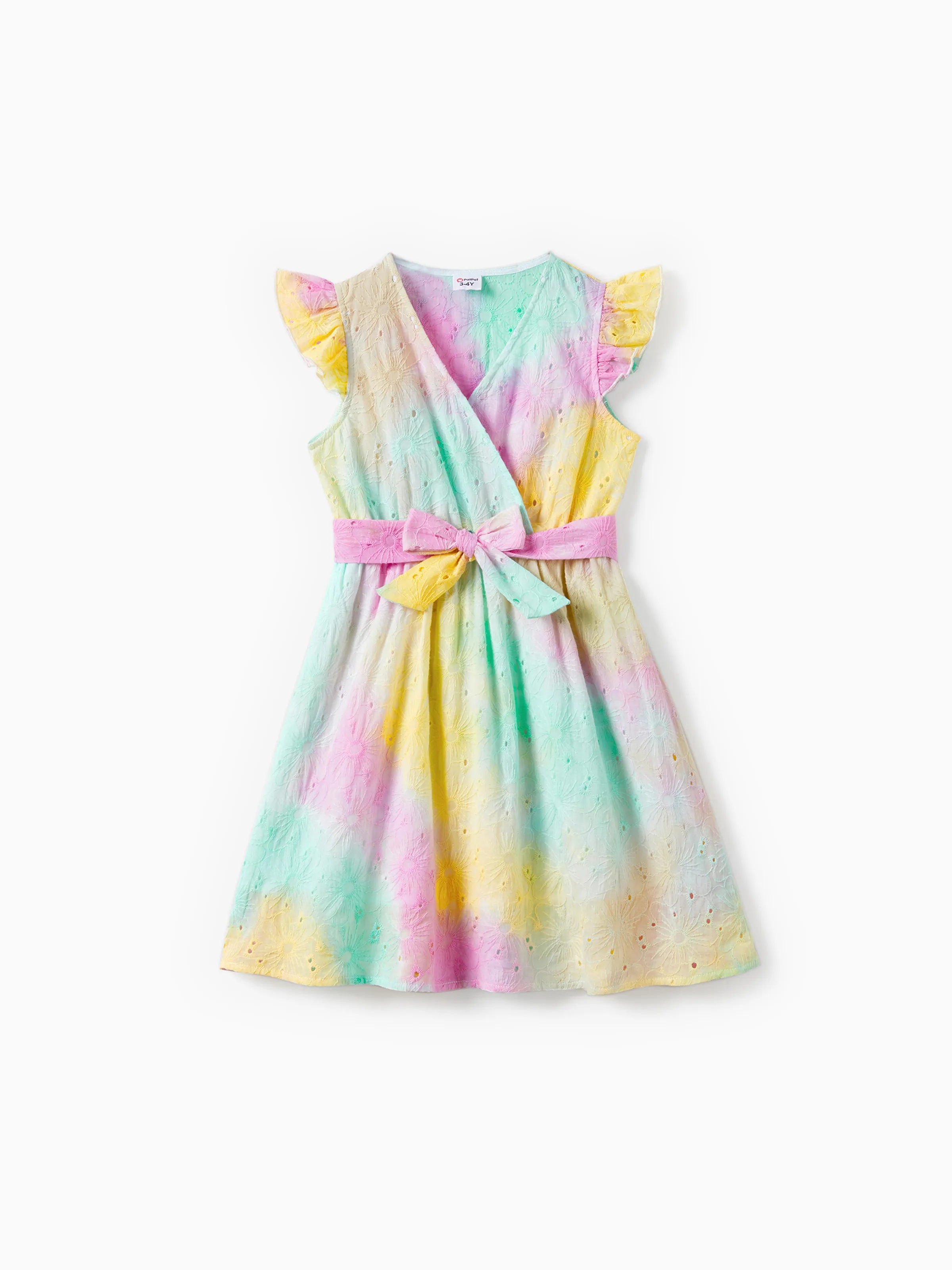 

Mommy and Me Tie-Dyed Embroidered Cotton Dress with Hidden Snap