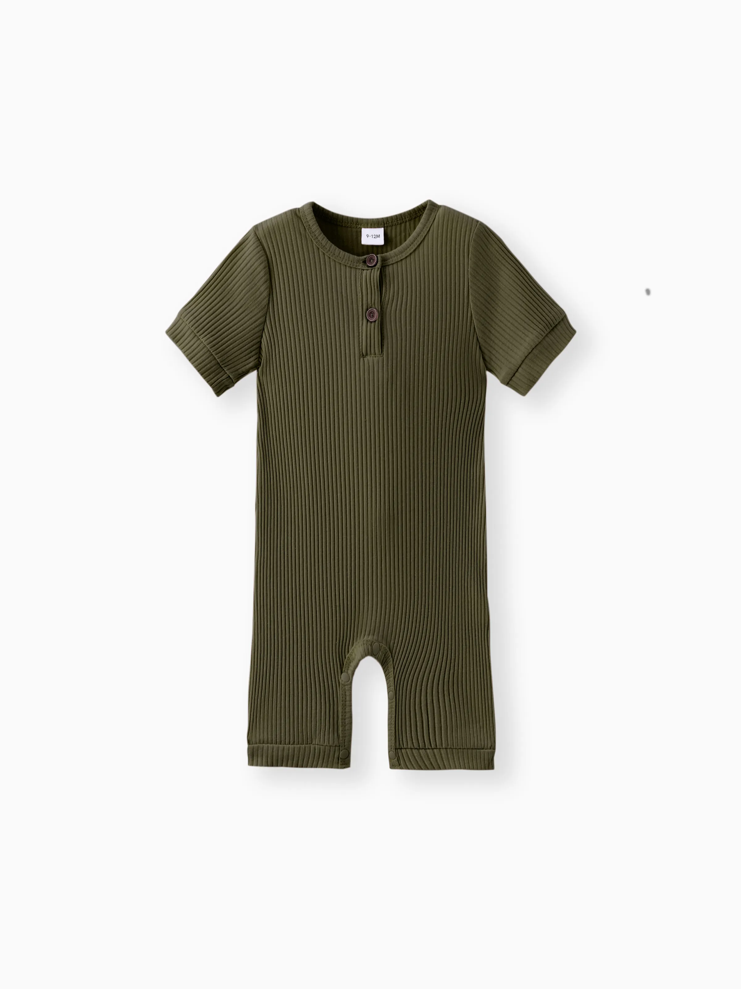 

Baby Boy/Girl Cotton Ribbed Short-sleeve Button Up Romper