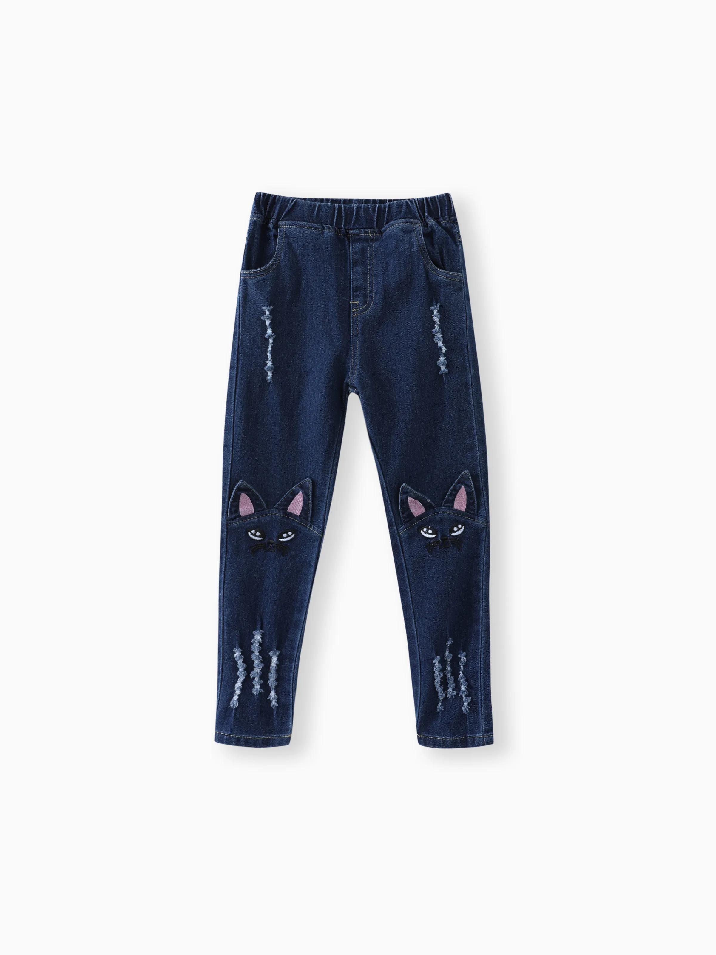 

Kids Girl Cat Rabbit Tasseled Denim Jeans