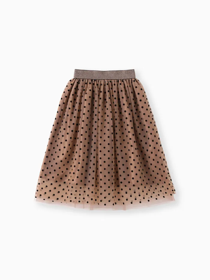 Sweet Polka Dot Multi-layered Skirt for Girls - Oversized Polyester Clothes Set