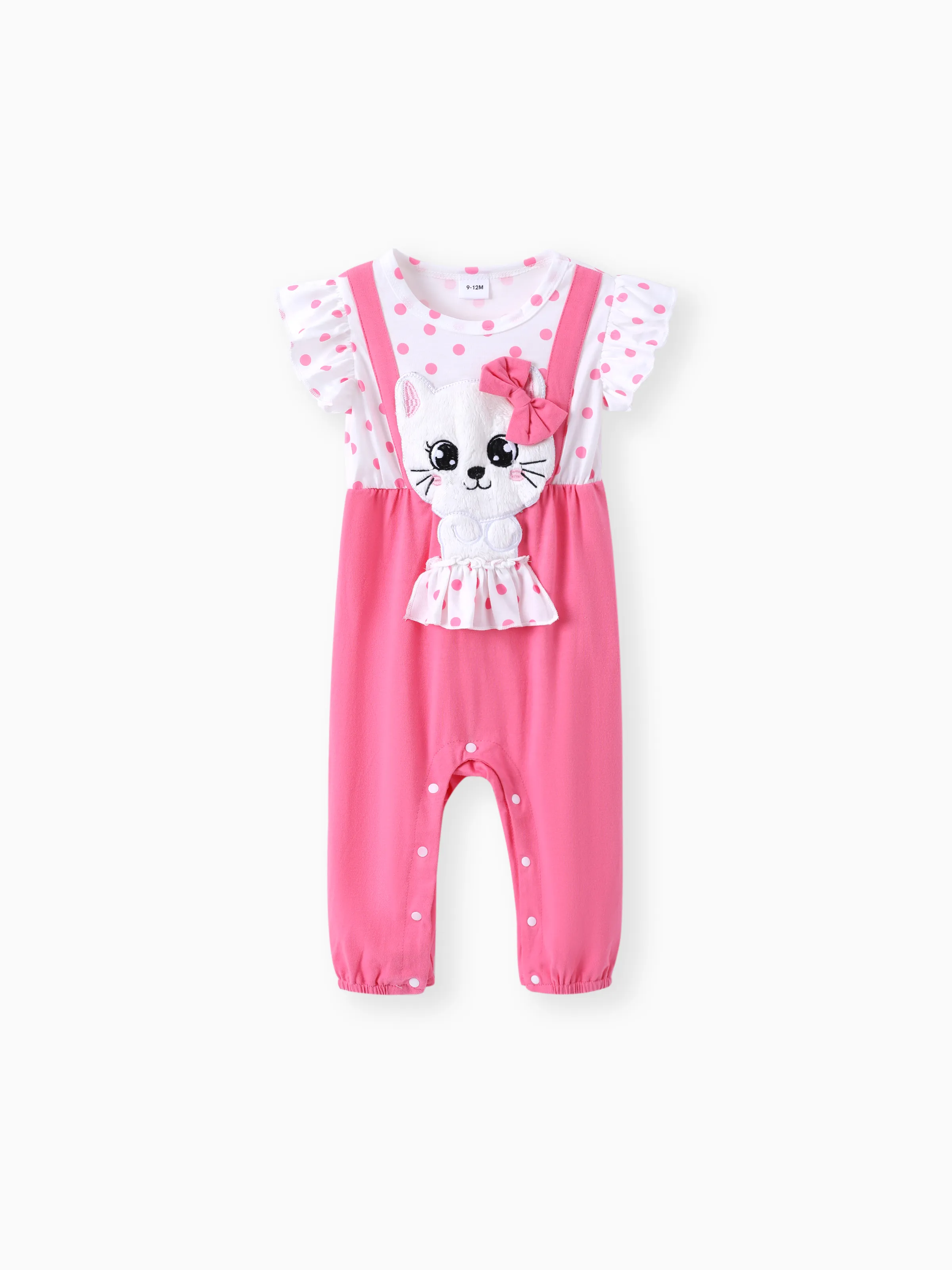 

Baby Girl Sweet Hyper-Tactile 3D Giraffe Short Sleeve Jumpsuit