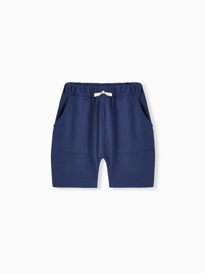 Verão Criança Menino Shorts Solid Color Pocket Casual