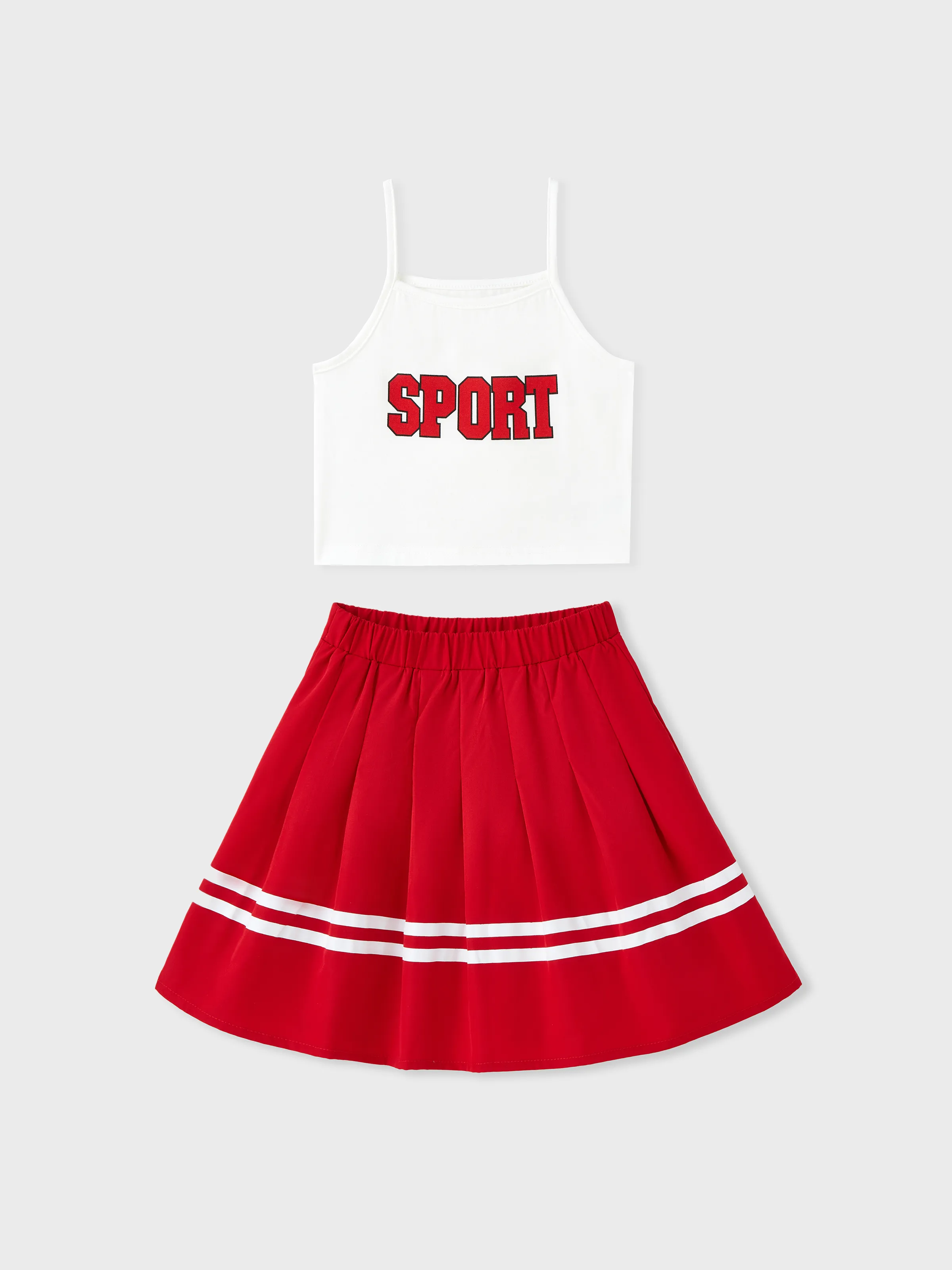 

Sporty 2pcs Letter Hanging Strap Skirt Suit for Girls (Polyester 95%, Spandex 5%)