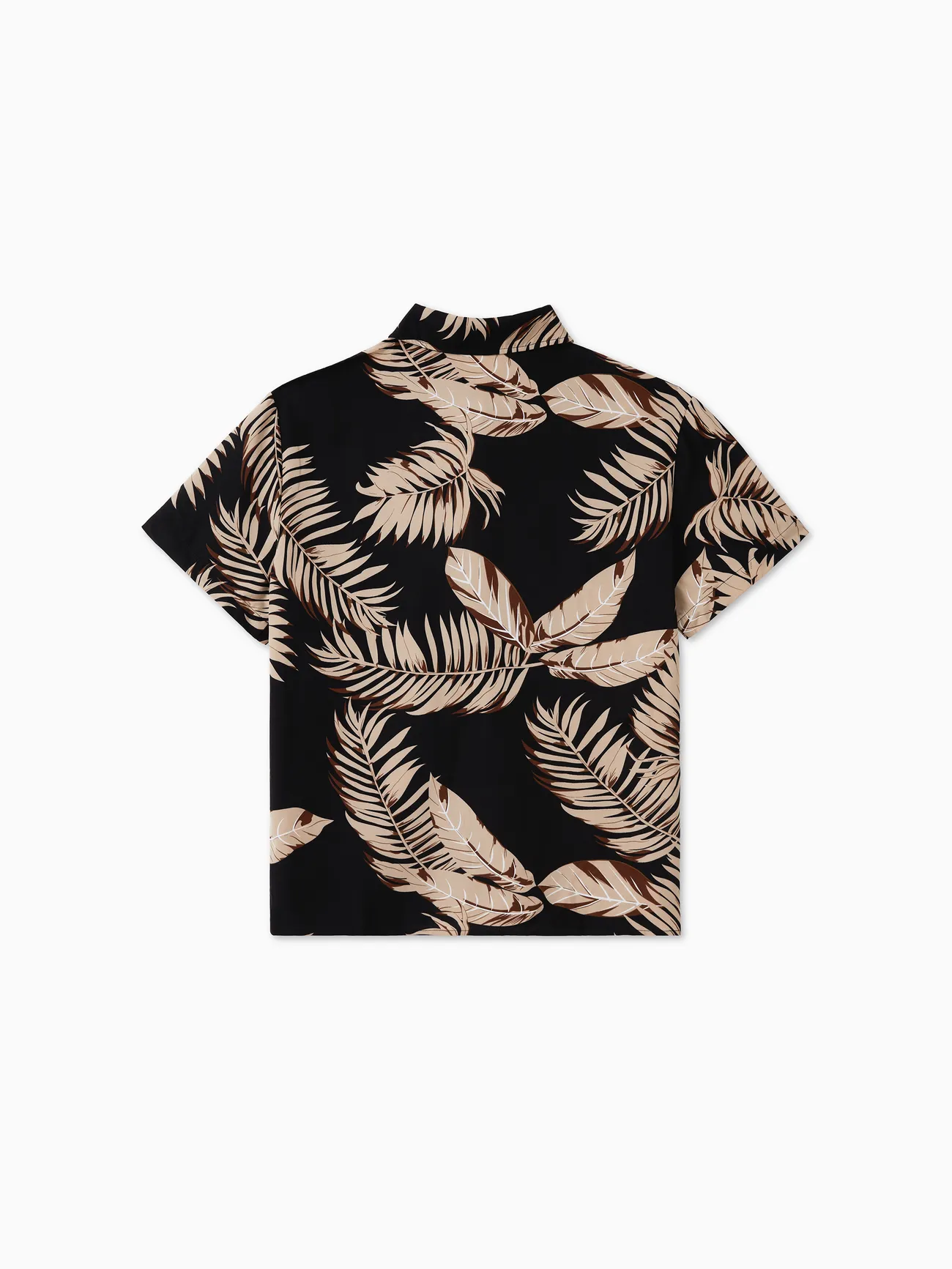 Men - Black Tropical Outfits - Family Matching Hawaiian/Cruise/Resort Outfits (Halter Dresses) with Leaves Pattern - Black - image 23