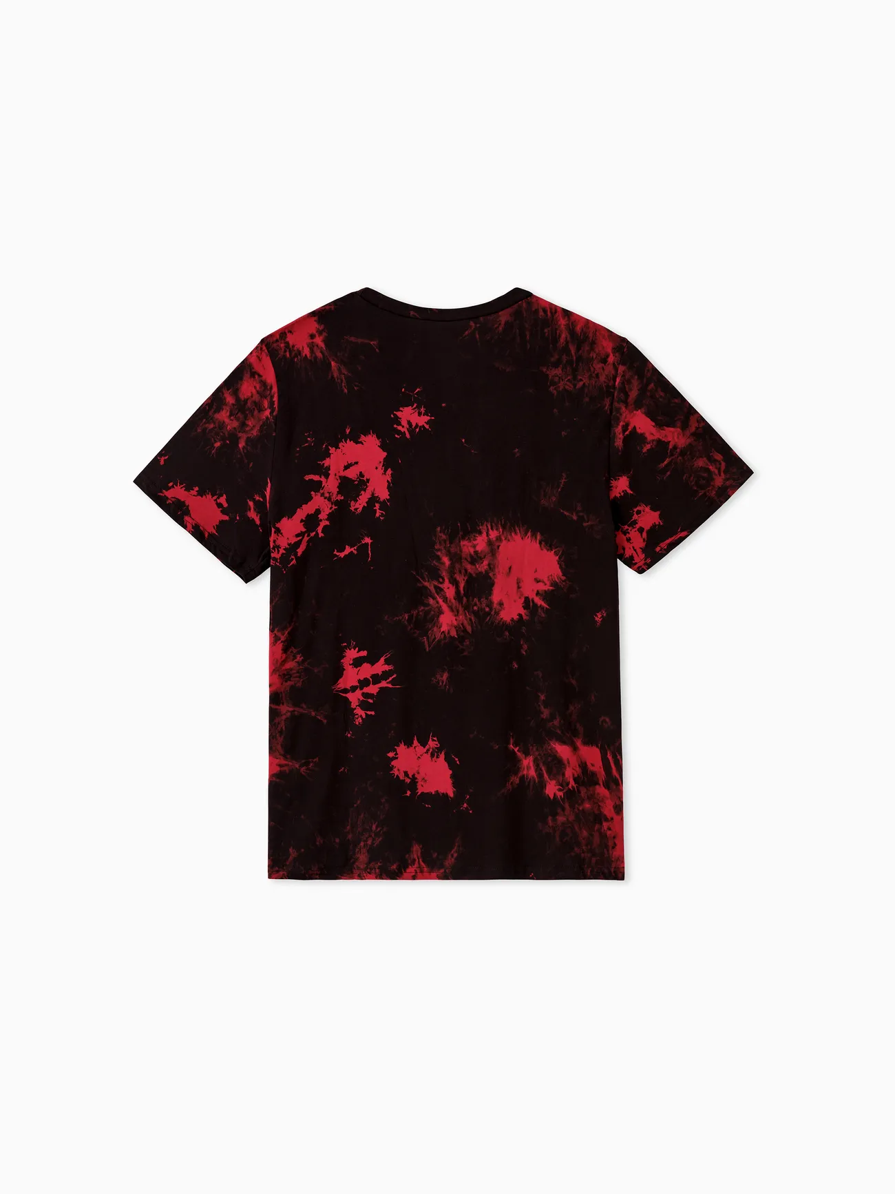 Men - Family Tie-Dyed Cotton Casual Romper with Snaps - redblack - image 26