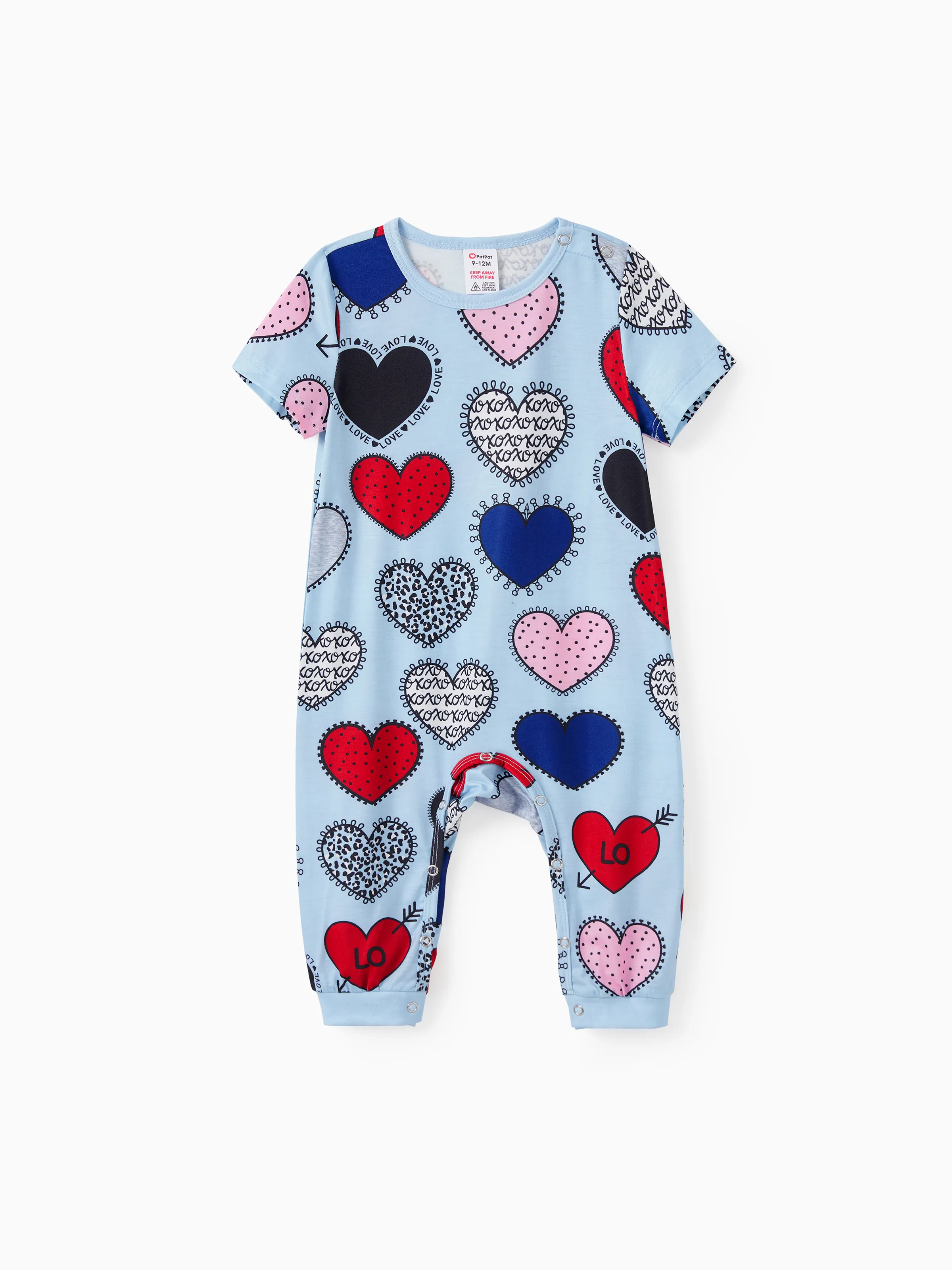 

Family Matching Text and Heart Print Polyester Pants and Tops Pajamas Sets