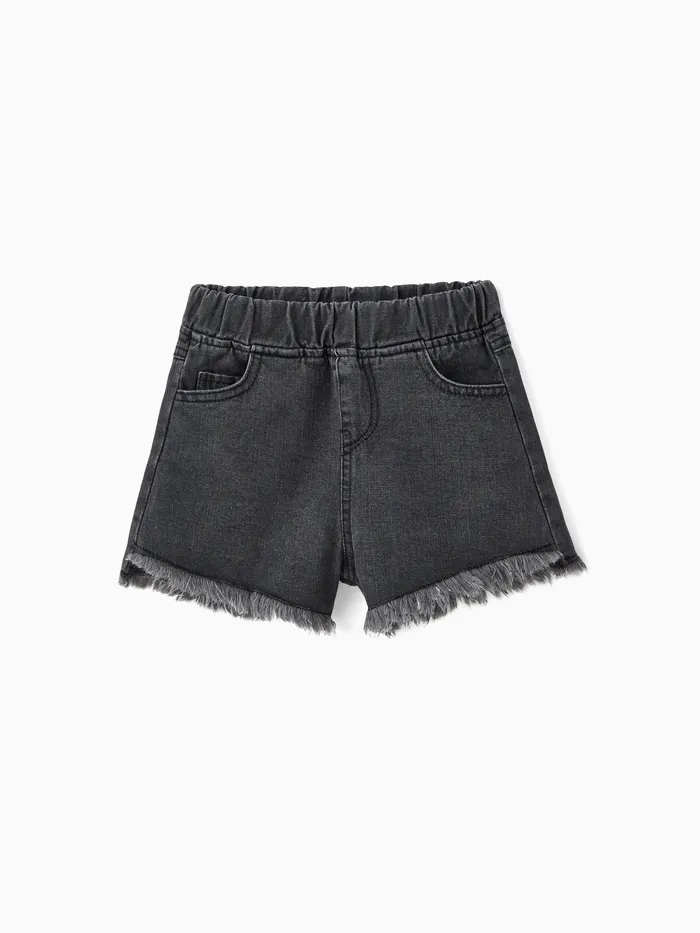 Kid Girl Raw Hem Denim Shorts