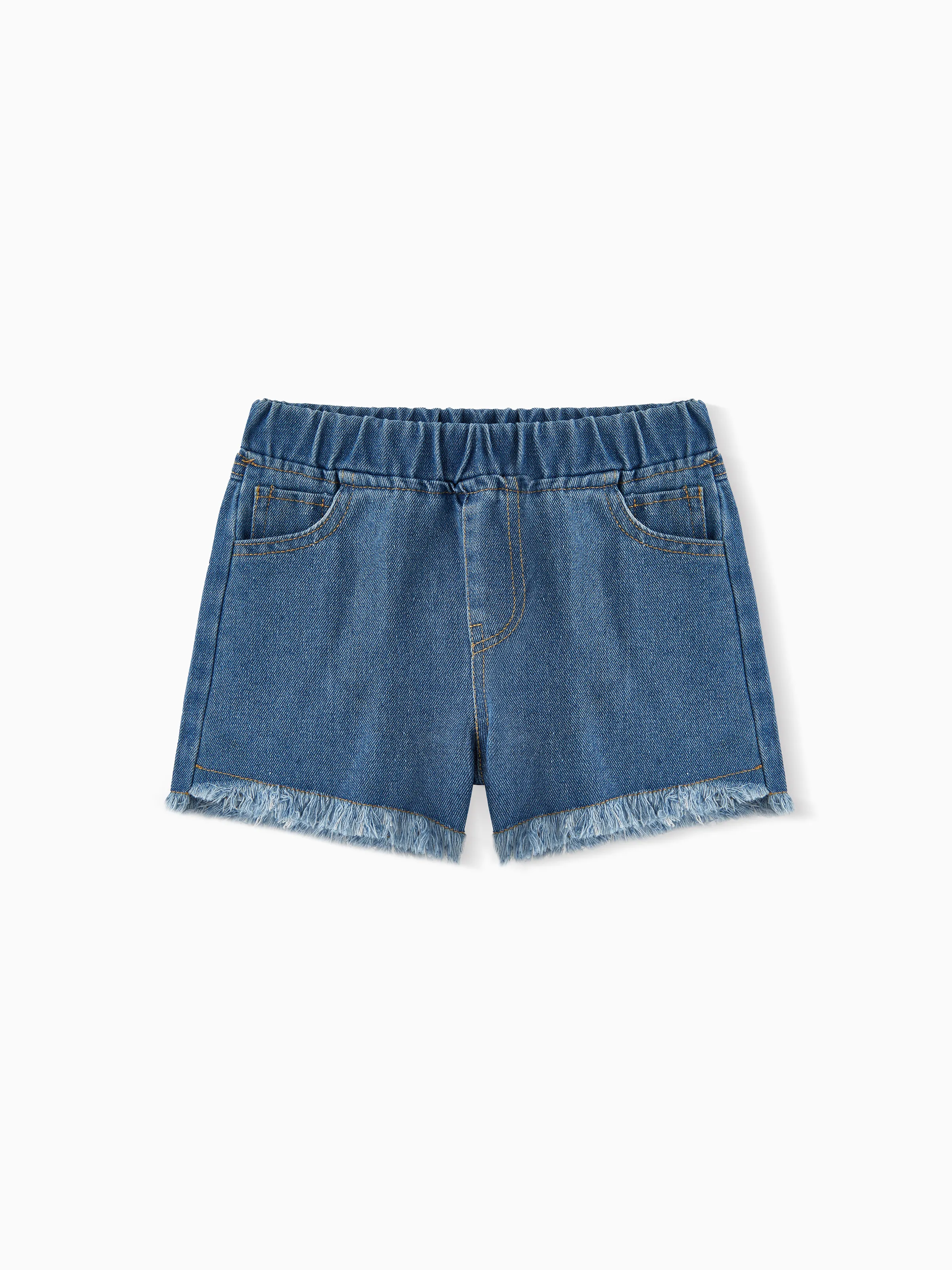 

Kid Girl Raw Hem Denim Shorts