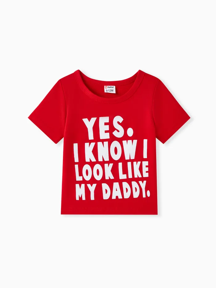 Baby Boy/Girl 95% Cotton Letter Print Short-sleeve Tee