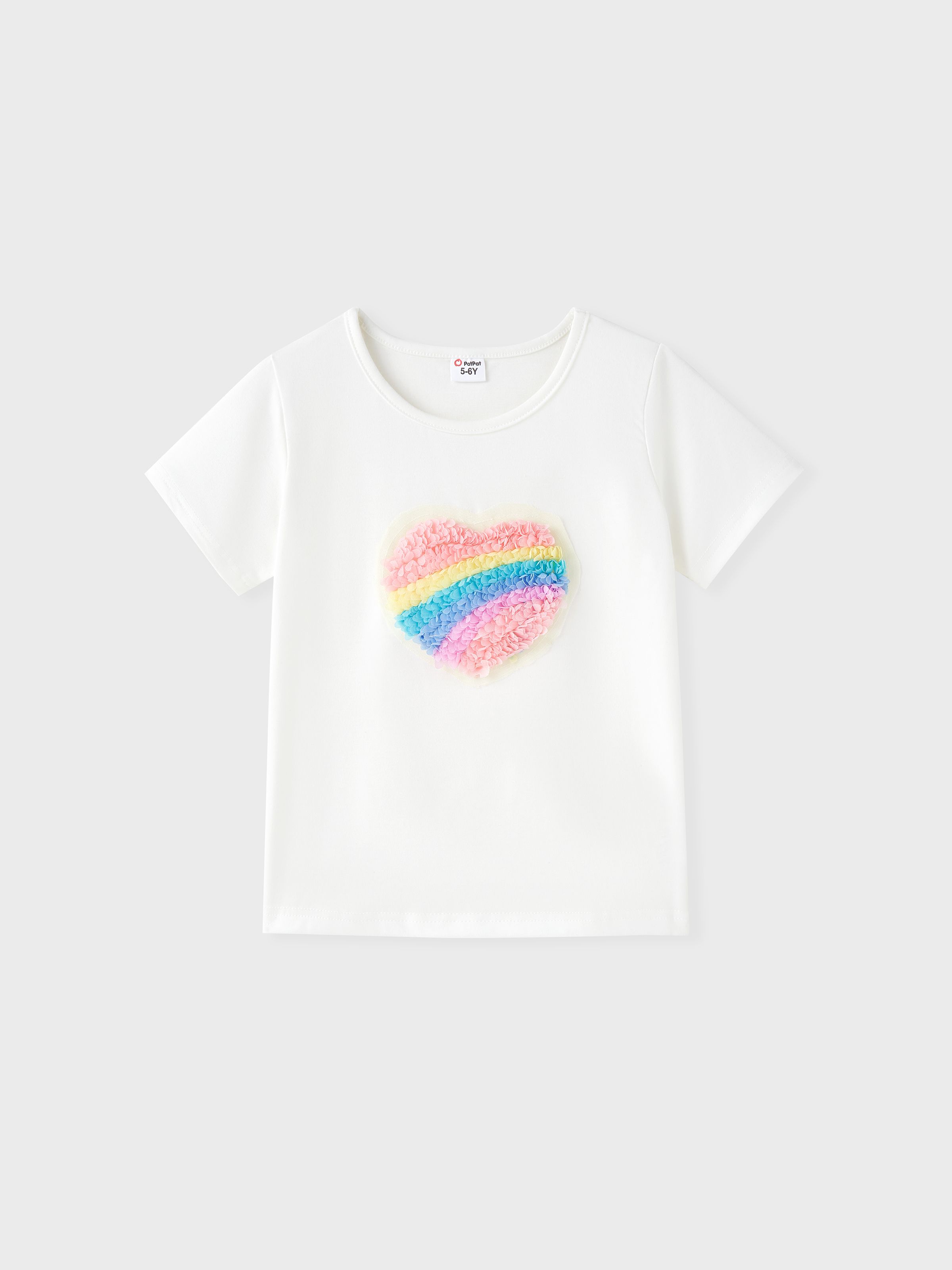 

Kid Girl Heart/Butterfly Embroidered Short-sleeve Tee