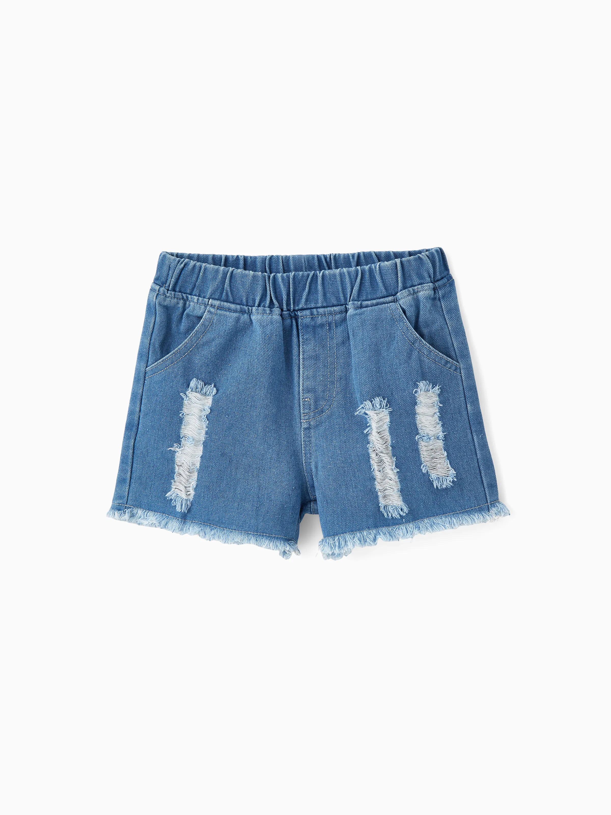 Toddler Girl Raw Hem Ripped Denim Shorts 