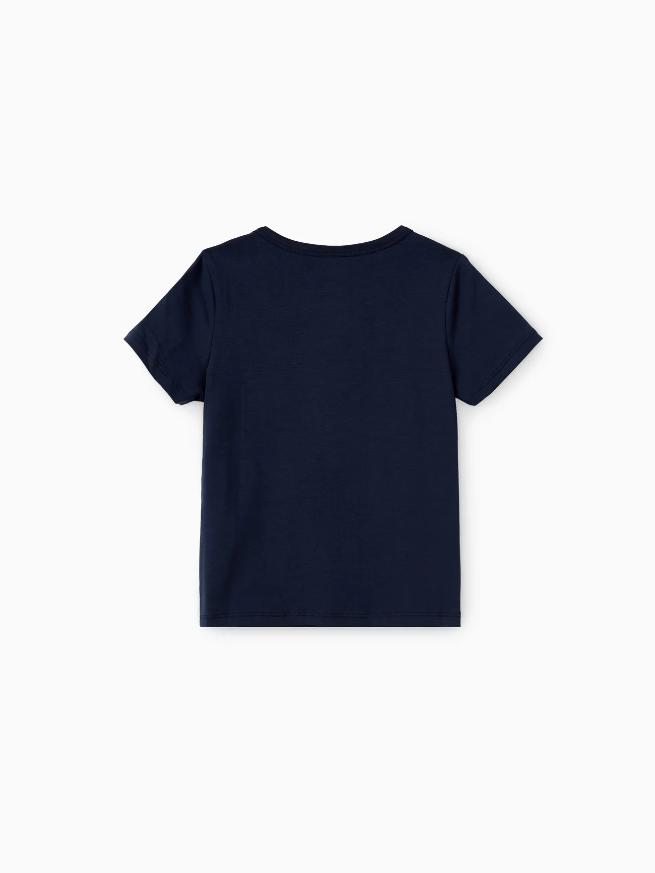 Boy - Family Matching Sets Floral Panel Black tee and V-neck Strap Dress with Hidden Snap - Deep Blue - image 18