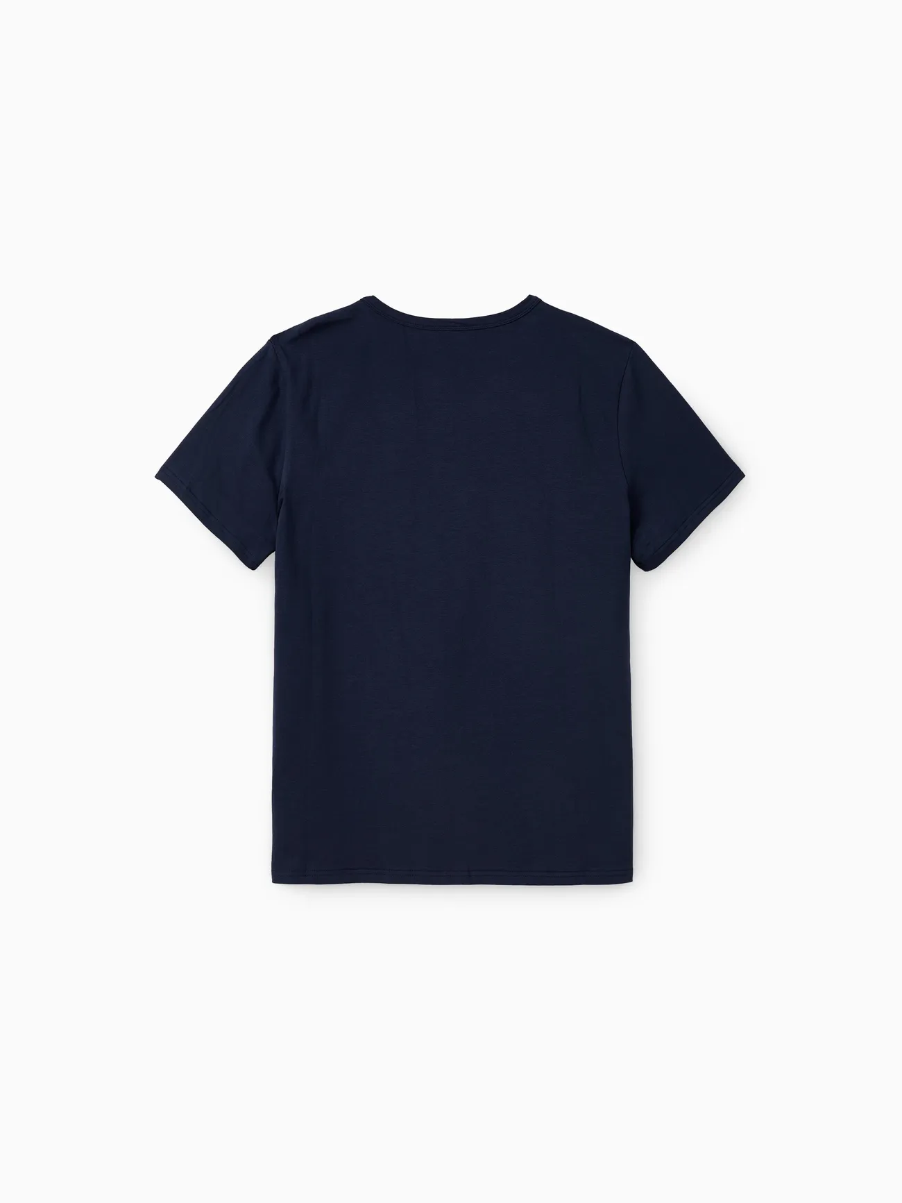 Men - Family Matching Sets Floral Panel Black tee and V-neck Strap Dress with Hidden Snap - Deep Blue - image 25