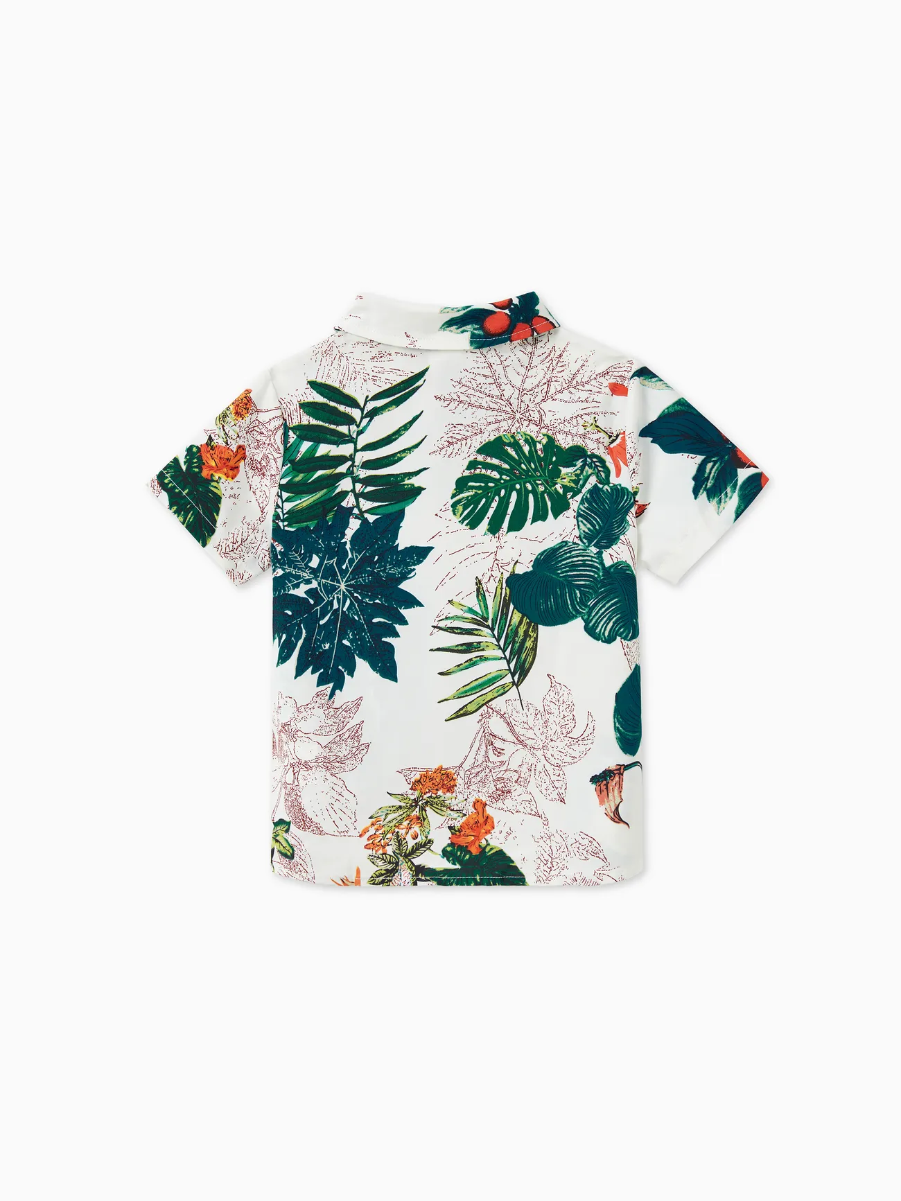 Boy - Family Matching Allover Plant Floral Print Dresses and Short-sleeve Shirts Sets - Green - image 18