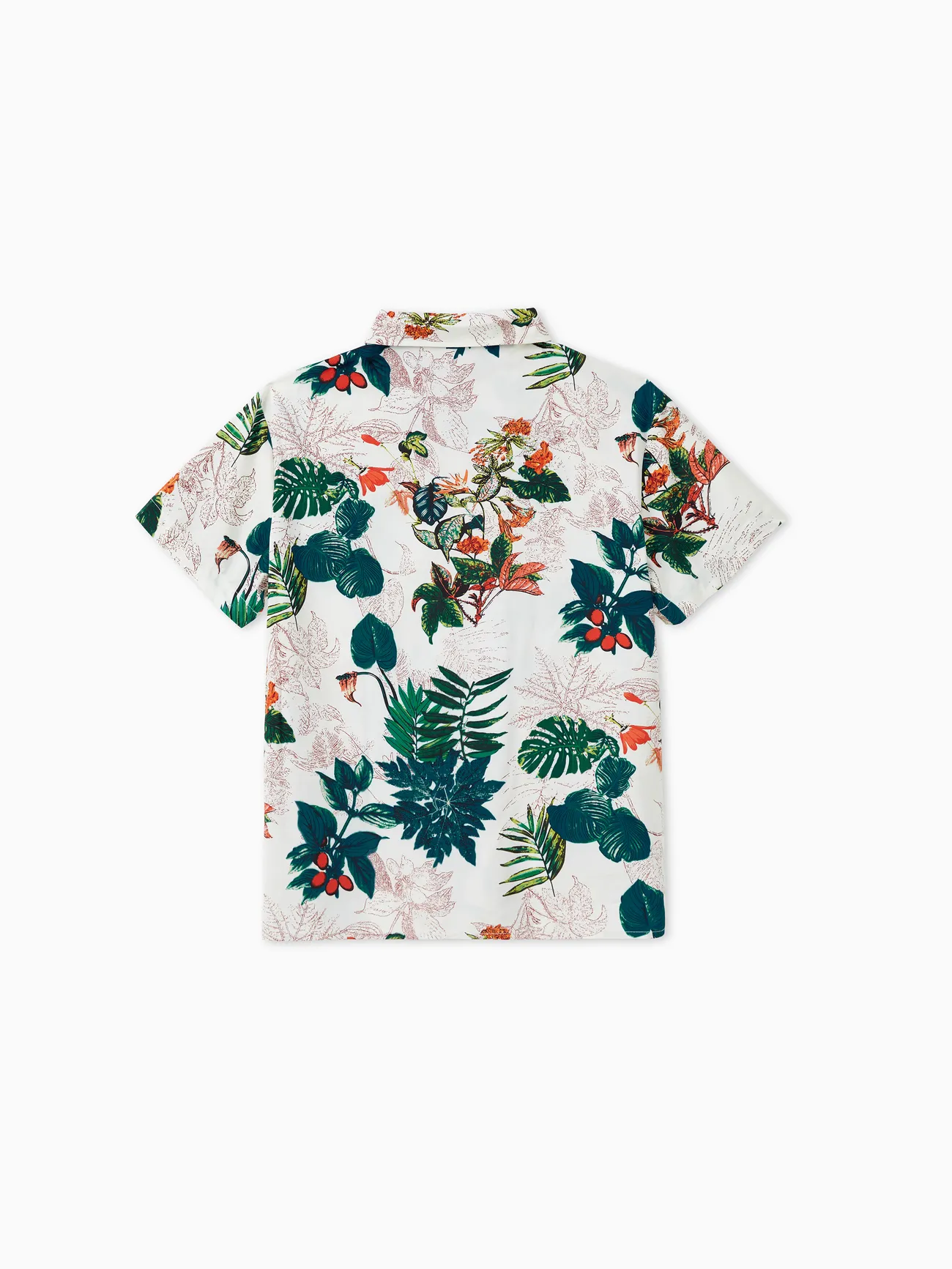 Men - Family Matching Allover Plant Floral Print Dresses and Short-sleeve Shirts Sets - Green - image 23
