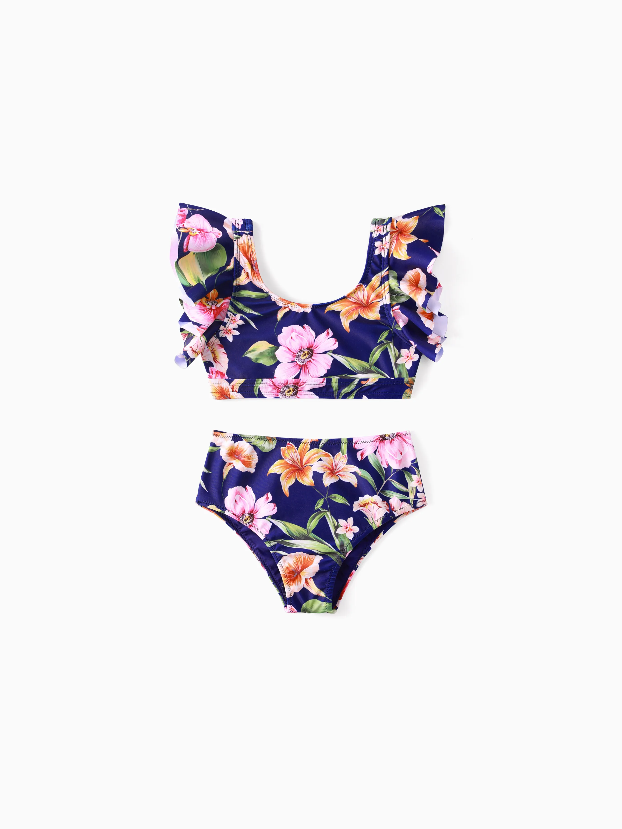 

Family Floral Drawstring Swim Trunks or Reversible Flounce Sleeves Bikini