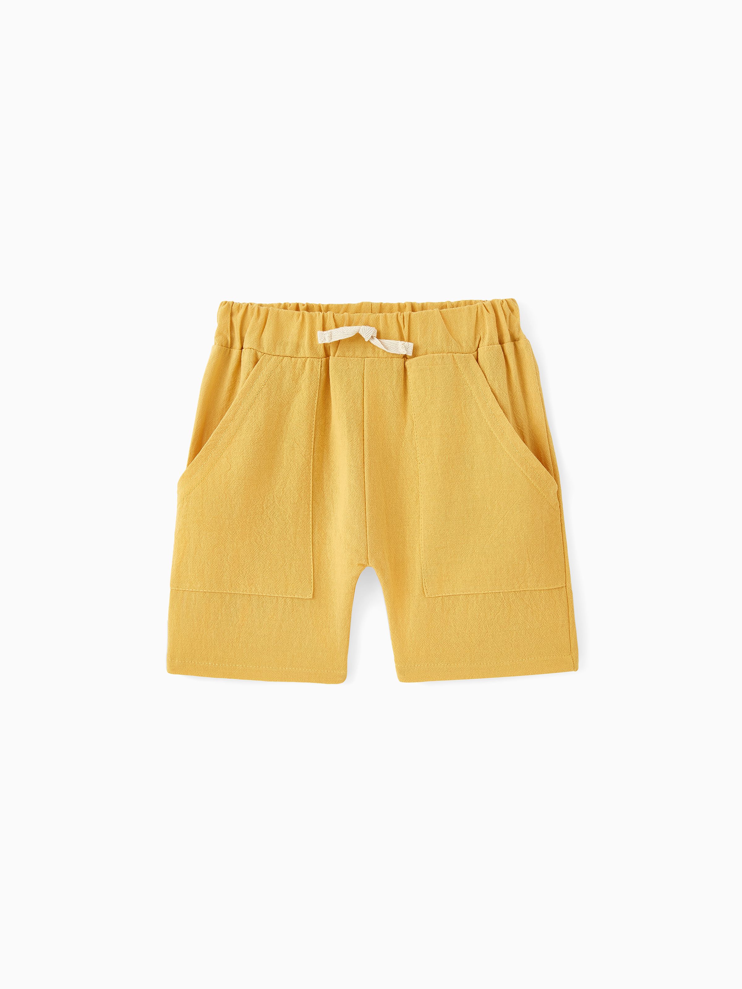 

Summer Toddler Boy Shorts Solid Color Pocket Casual