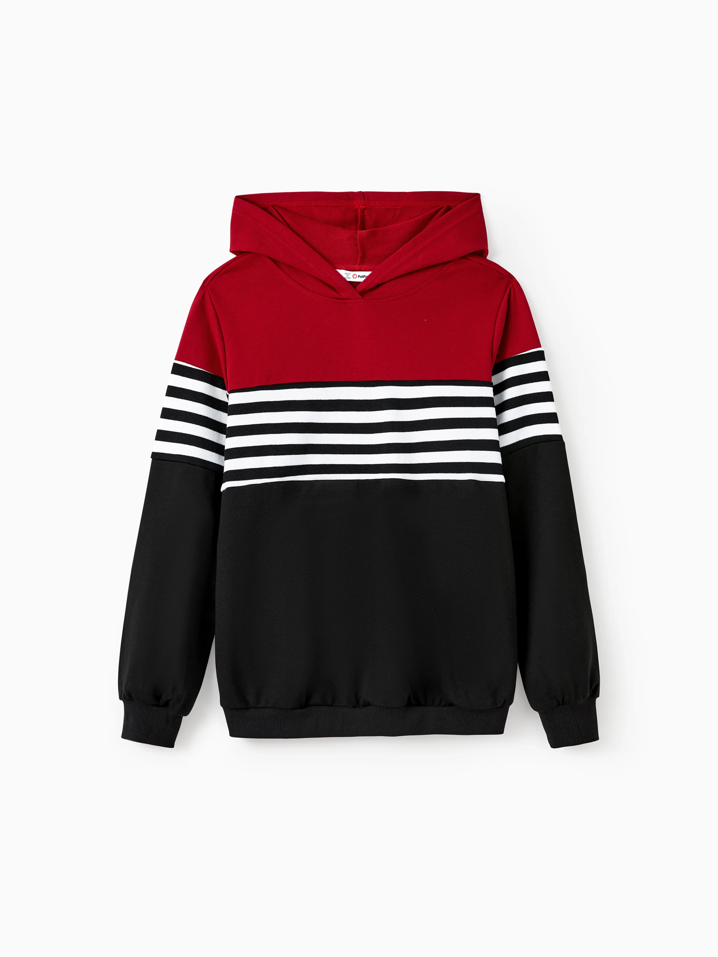 

Family Matching Casual Color-block Stripes Print Long Sleeve Hooded Tops