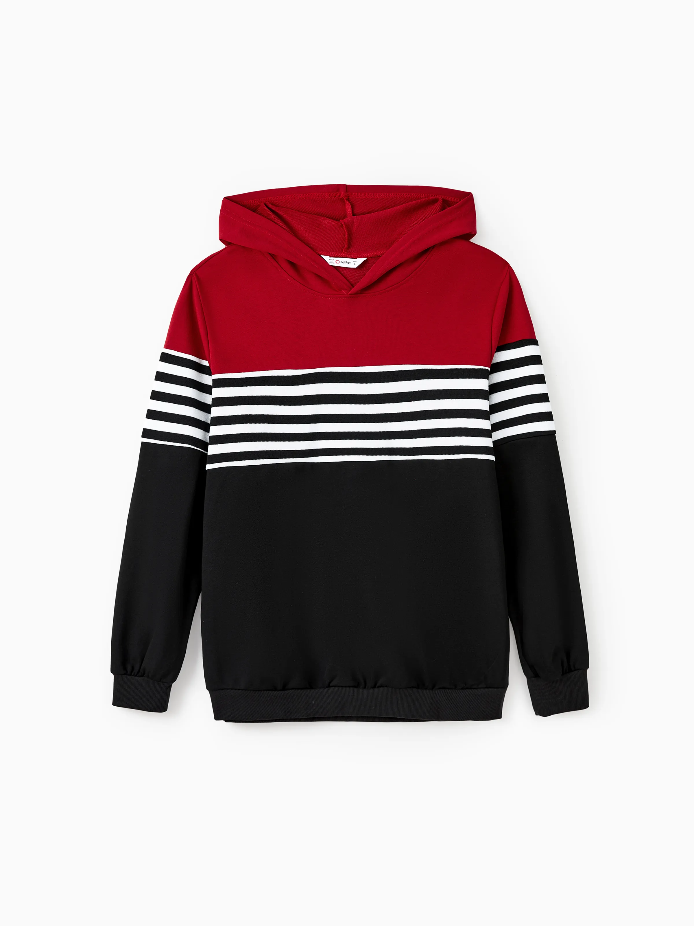 

Family Matching Casual Color-block Stripes Print Long Sleeve Hooded Tops
