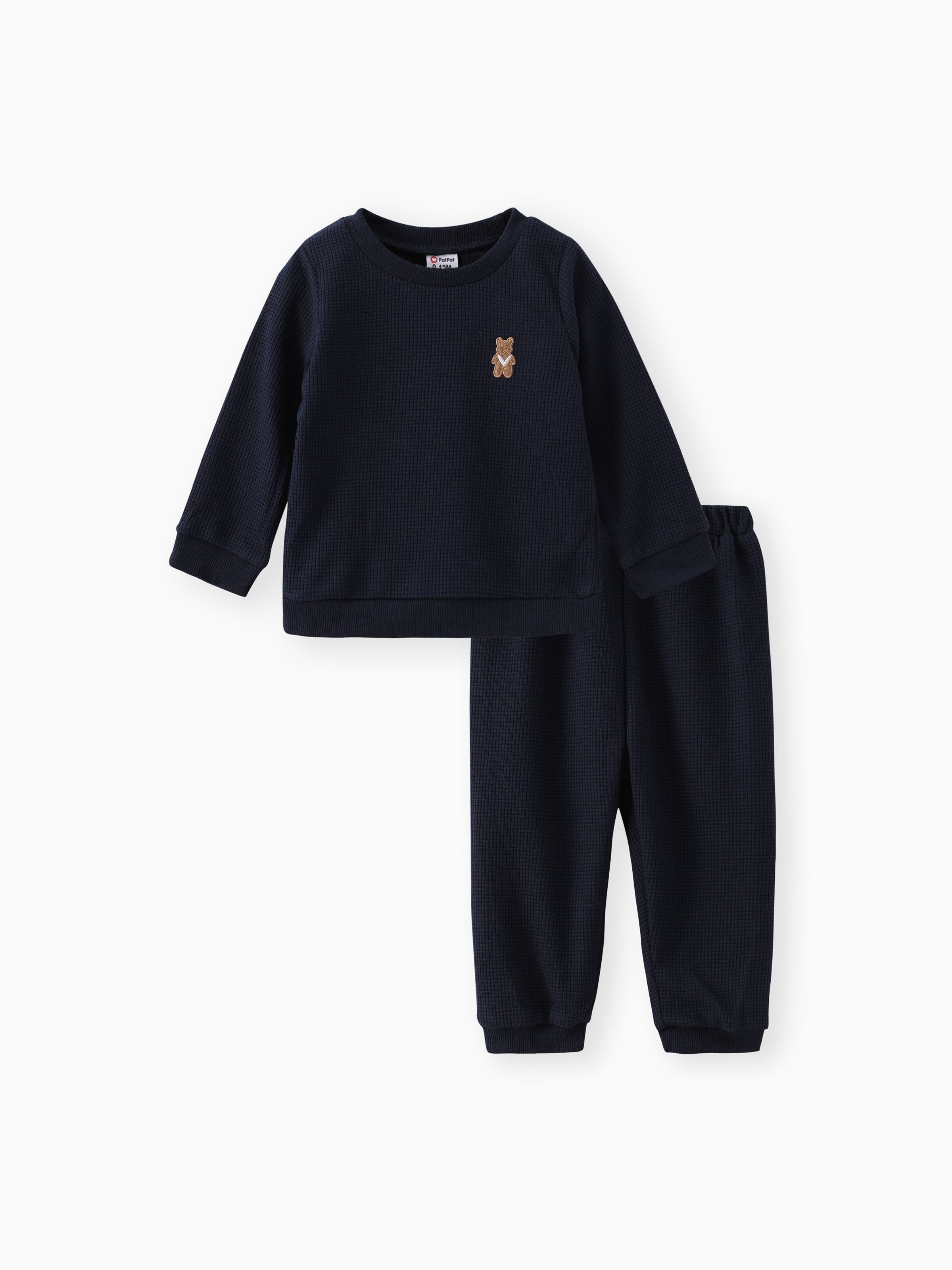 

2pc Baby Girl/Boy Casual Animal Pattern Bear Long Sleeve Set