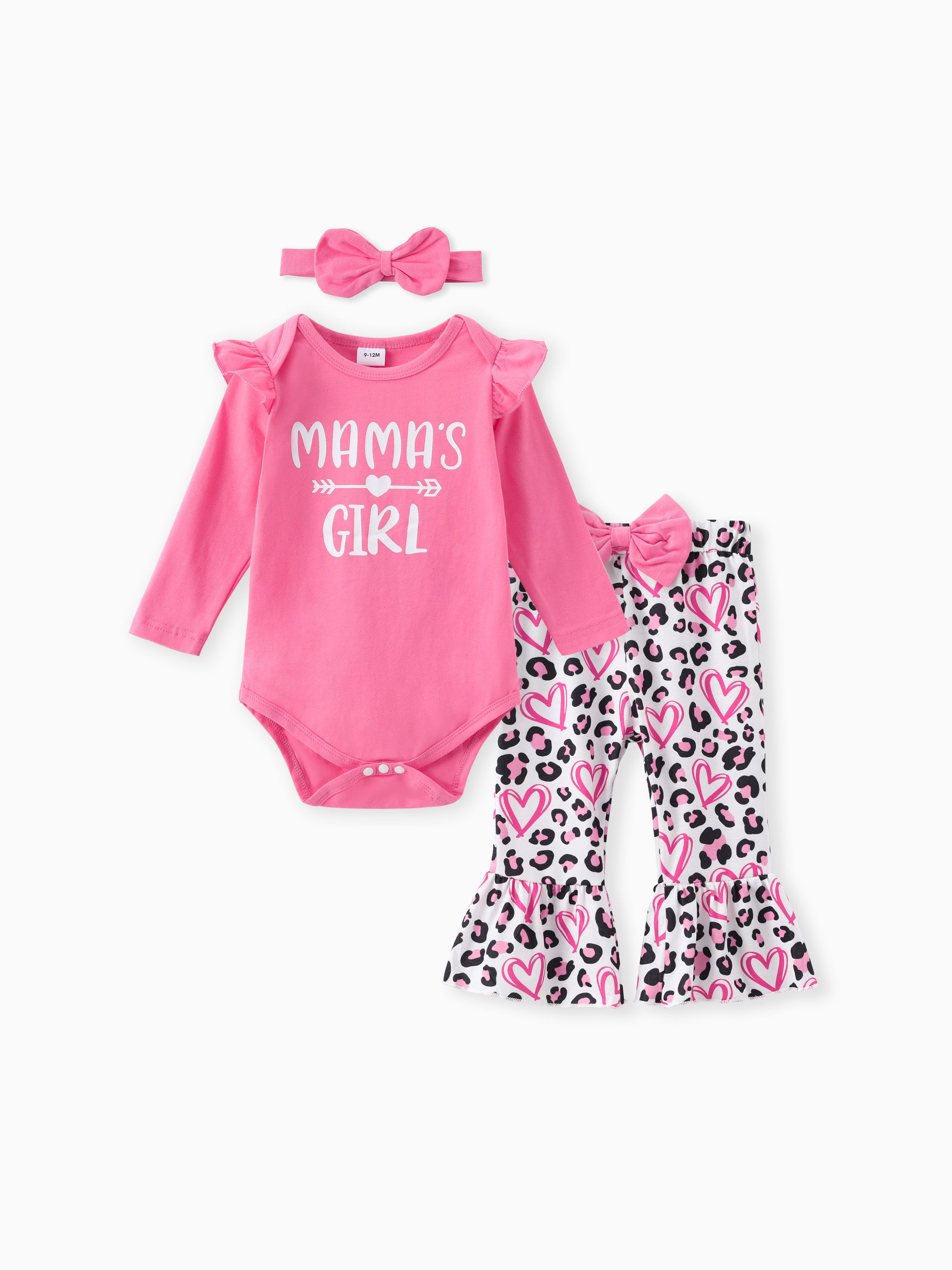 

3PCS Baby Girl Sweet Leopard Ruffle Edge Set