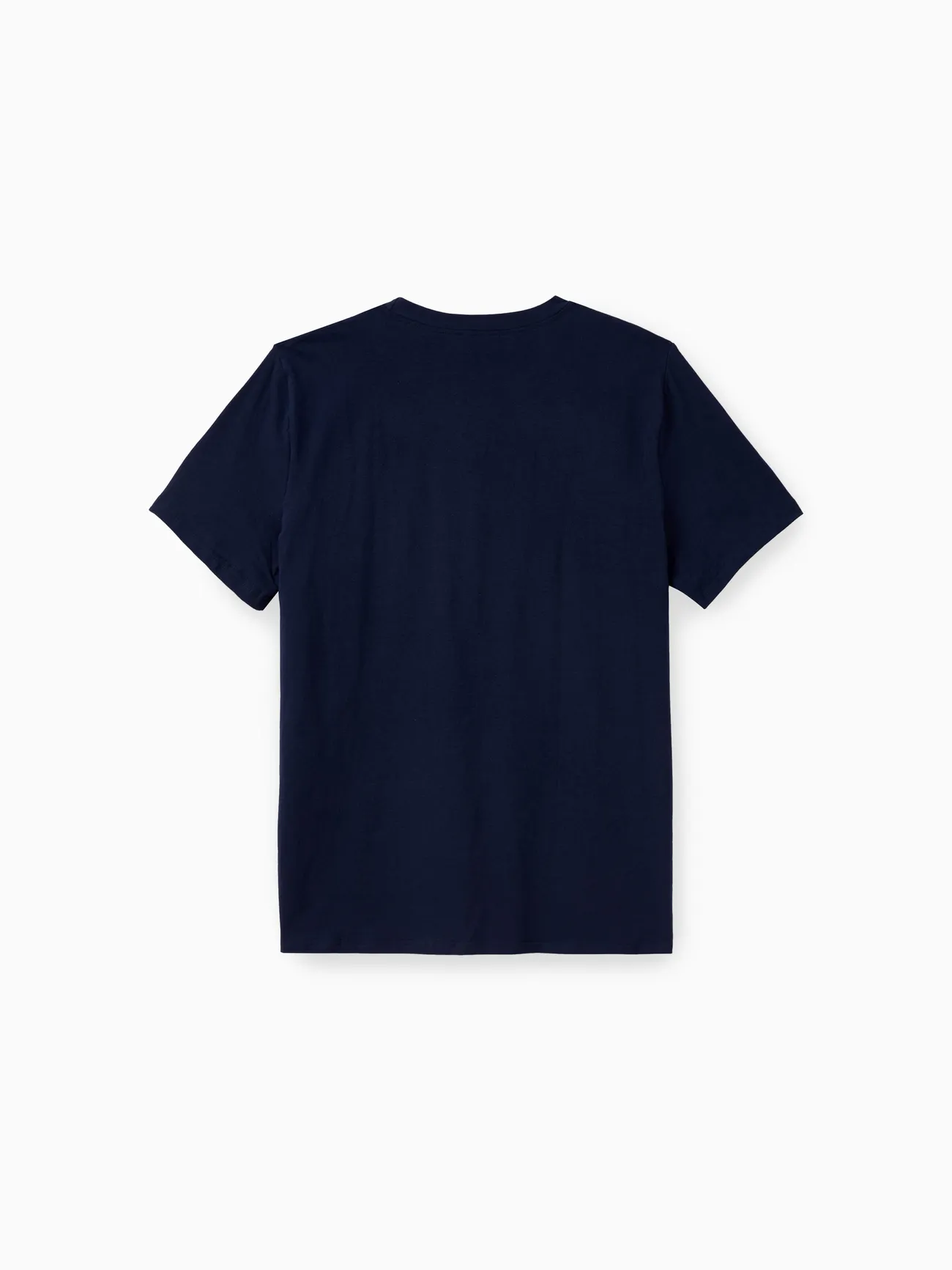 Men - Family Matching Casual Dress or T-Shirt, Solid Color, Fabric Stitching - royalblue - image 21