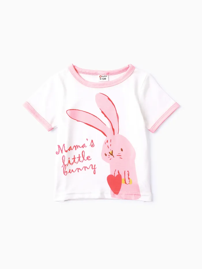 Camiseta con patrón de conejo infantil de Pascua para bebé niña