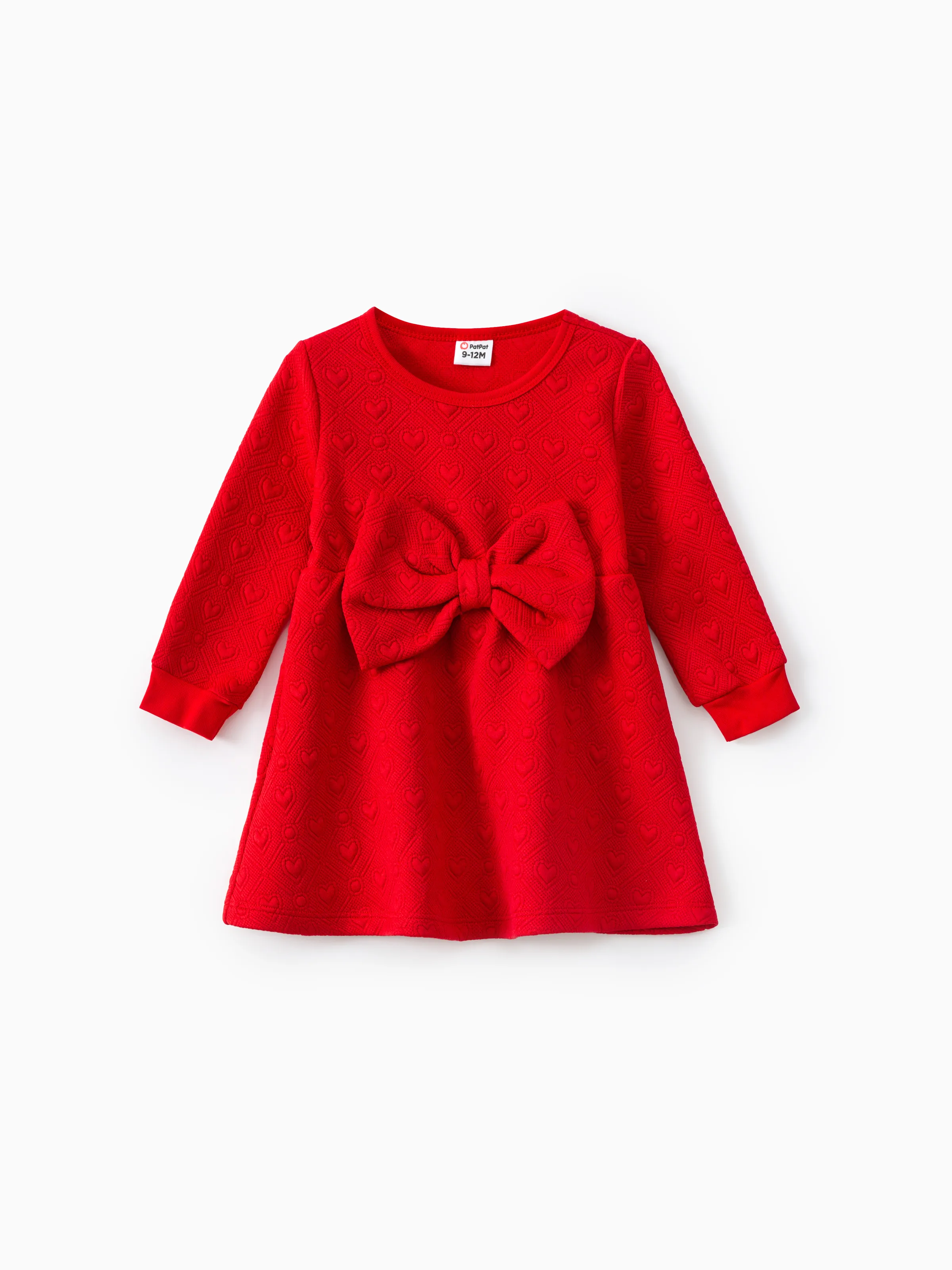 

Baby Girl Sweet Bow Decoration 3D Long Sleeve Dress