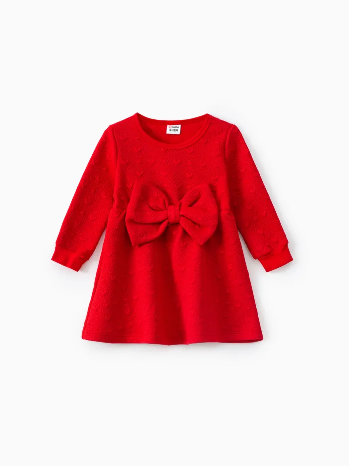 
Baby Girl Sweet Bow Decoration 3D Long Sleeve Dress 