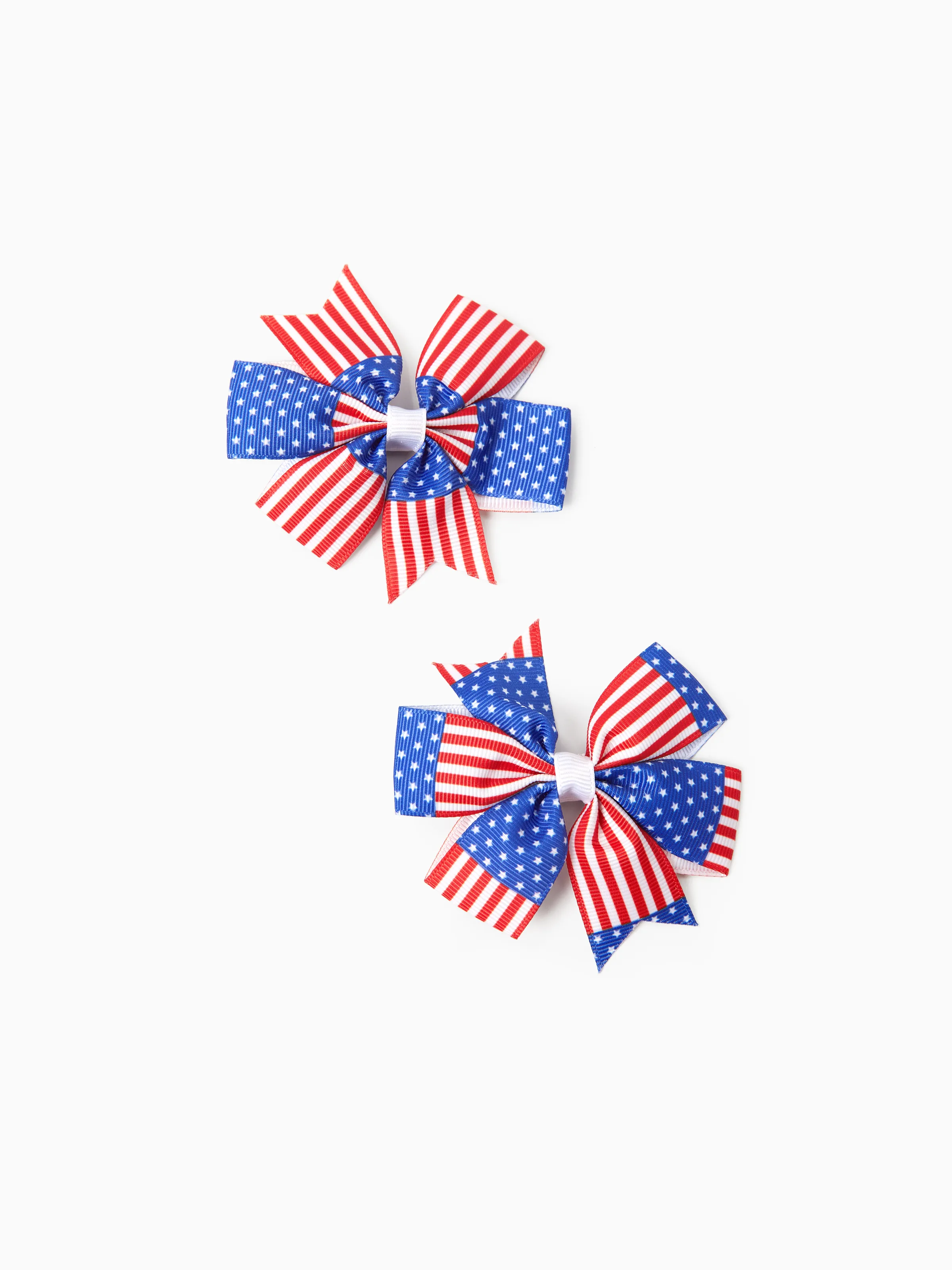 

2-Pack Toddler/Kid Independence Day Trendy Vibrant Blue and Red Hair Clips