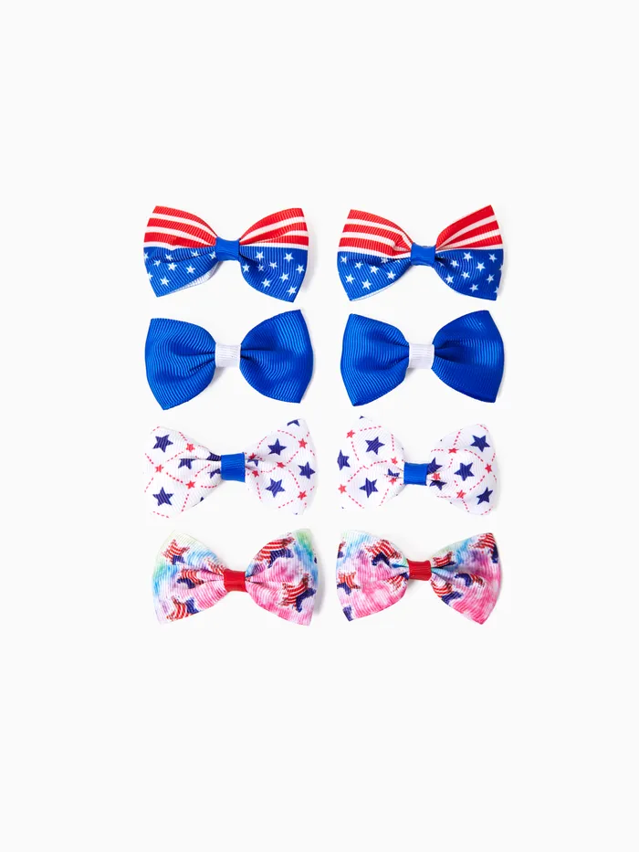 8-pack Toddler/Kid Independence Day Colorful Girl Hair Clips