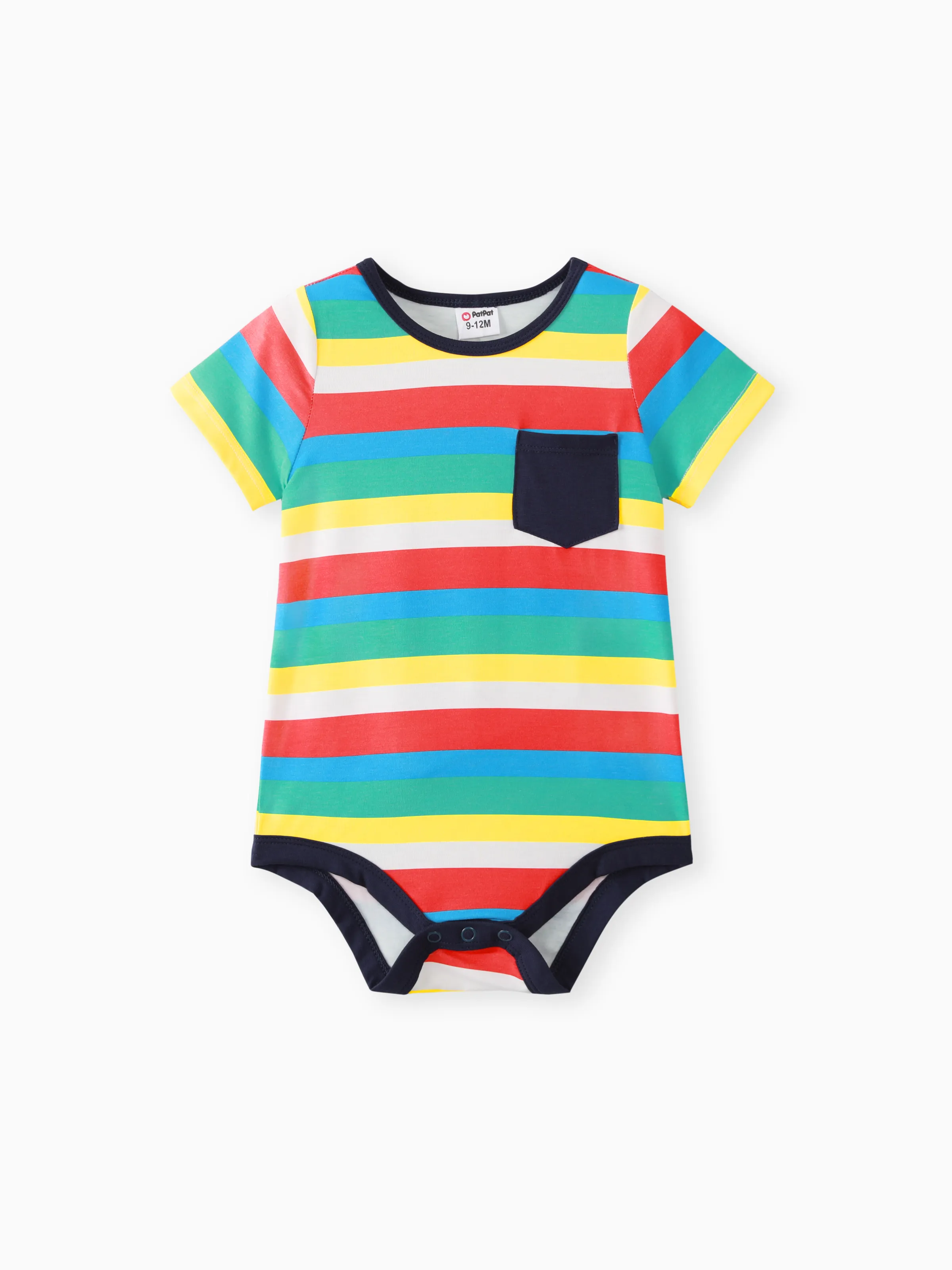 

Naia™ Baby Boy Colorful Striped or Vehicle Print Short-sleeve Romper