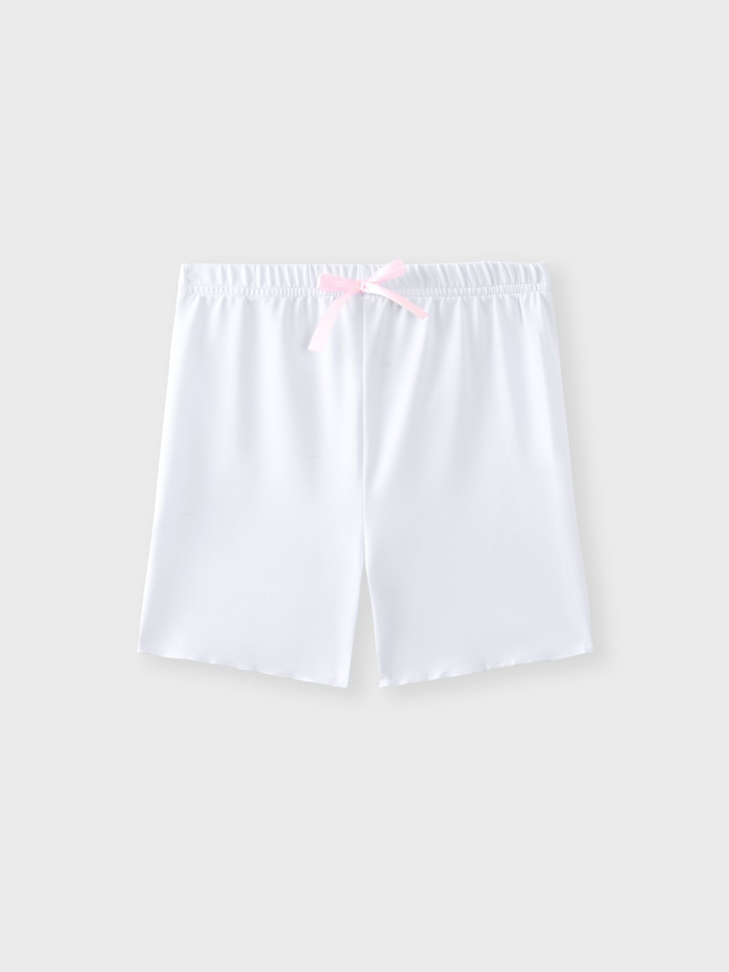Kid Girl Bowknot Design Lettuce Trim Solid Color Leggings Shorts Only A kid-girl-bowknot-design-lettuce-trim-solid-color-leggings-shorts-only-a
