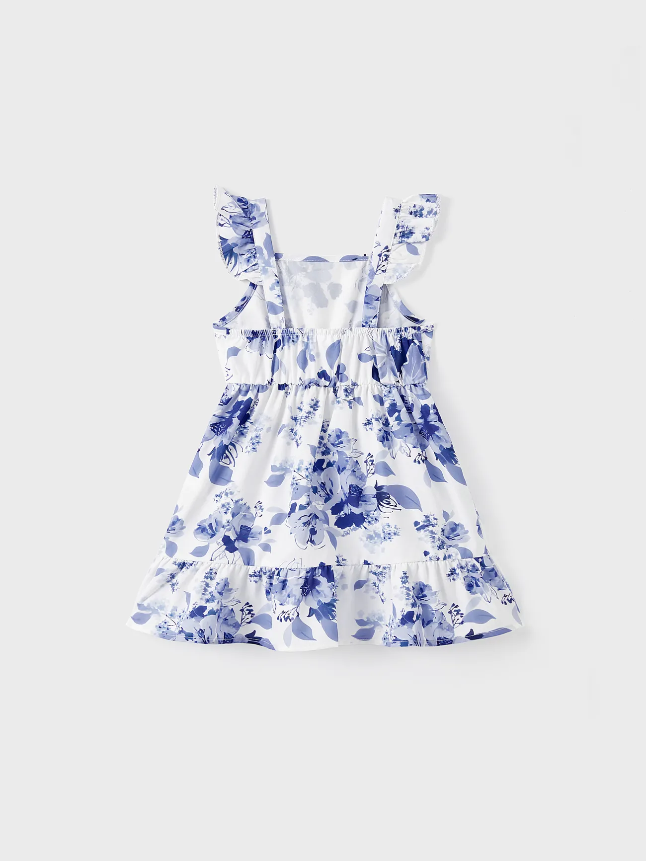 Baby Girl - Family Matching Allover Floral Print Belted Cami Dresses and Colorblock Striped Polo Neck T-shirts Sets - Blue - image 13